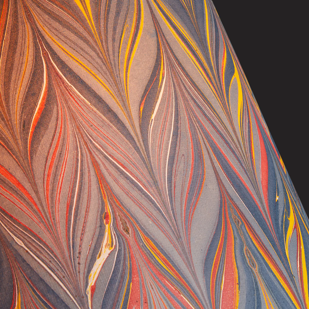 10 inch empire hand made marble paper shade for cordless lamps in blue, yellow and red Brenta - Image 3