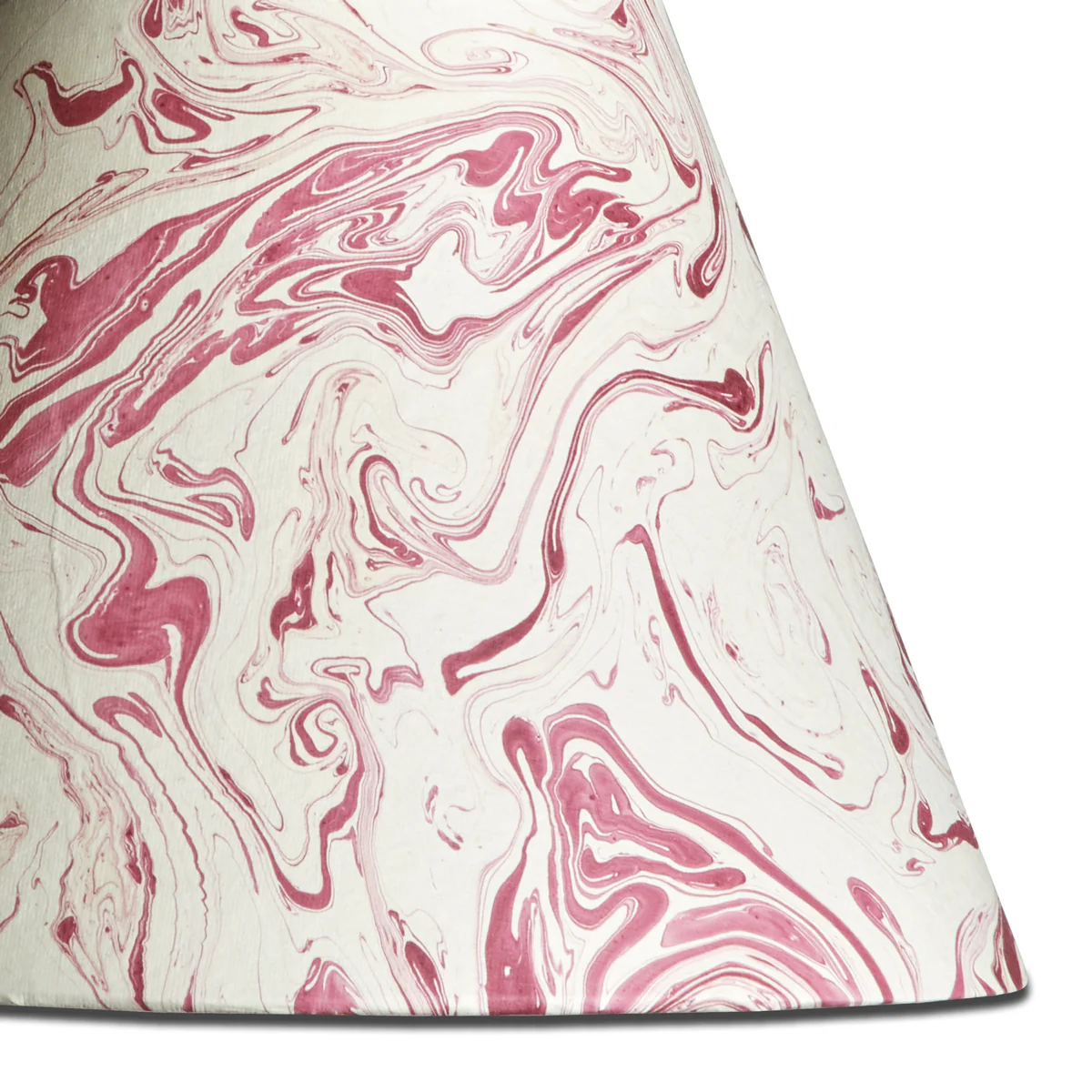 10 inch empire shade for cordless lamps in hand made marbled paper in red tanaro