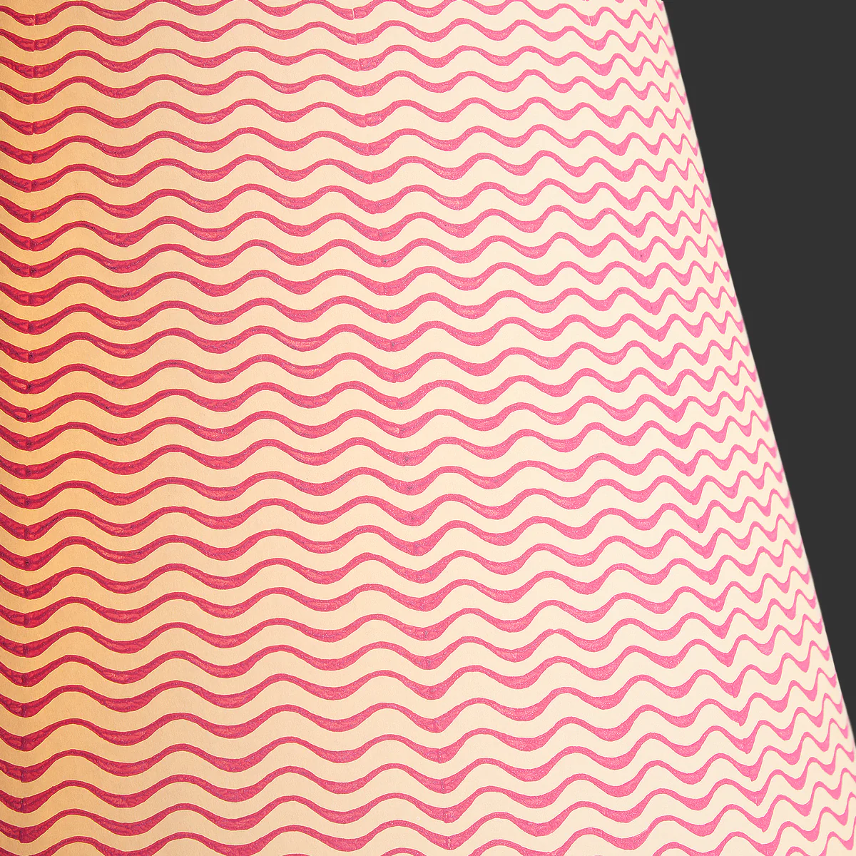 10 inch empire shade for cordless lamps in hot pink ripples - Image 3