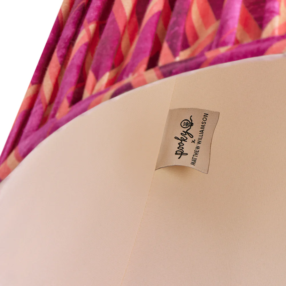 10 inch empire shade for cordless lamps in pink herringbone by Matthew Williamson - Image 4