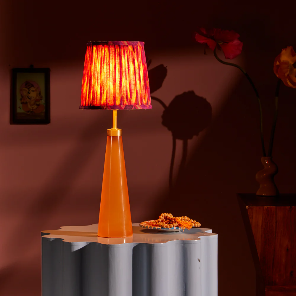 10 inch empire shade for cordless lamps in pink herringbone by Matthew Williamson - Image 6
