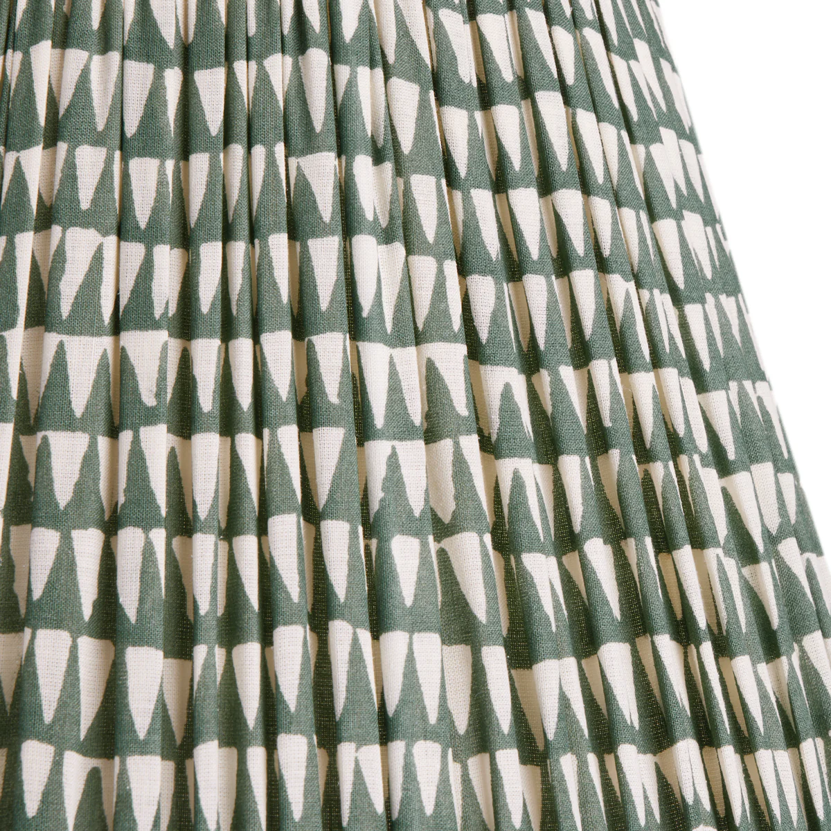 10 inch Empire shade for cordless lamps in Savannah block printed cotton in Teal with Inky Black Tape