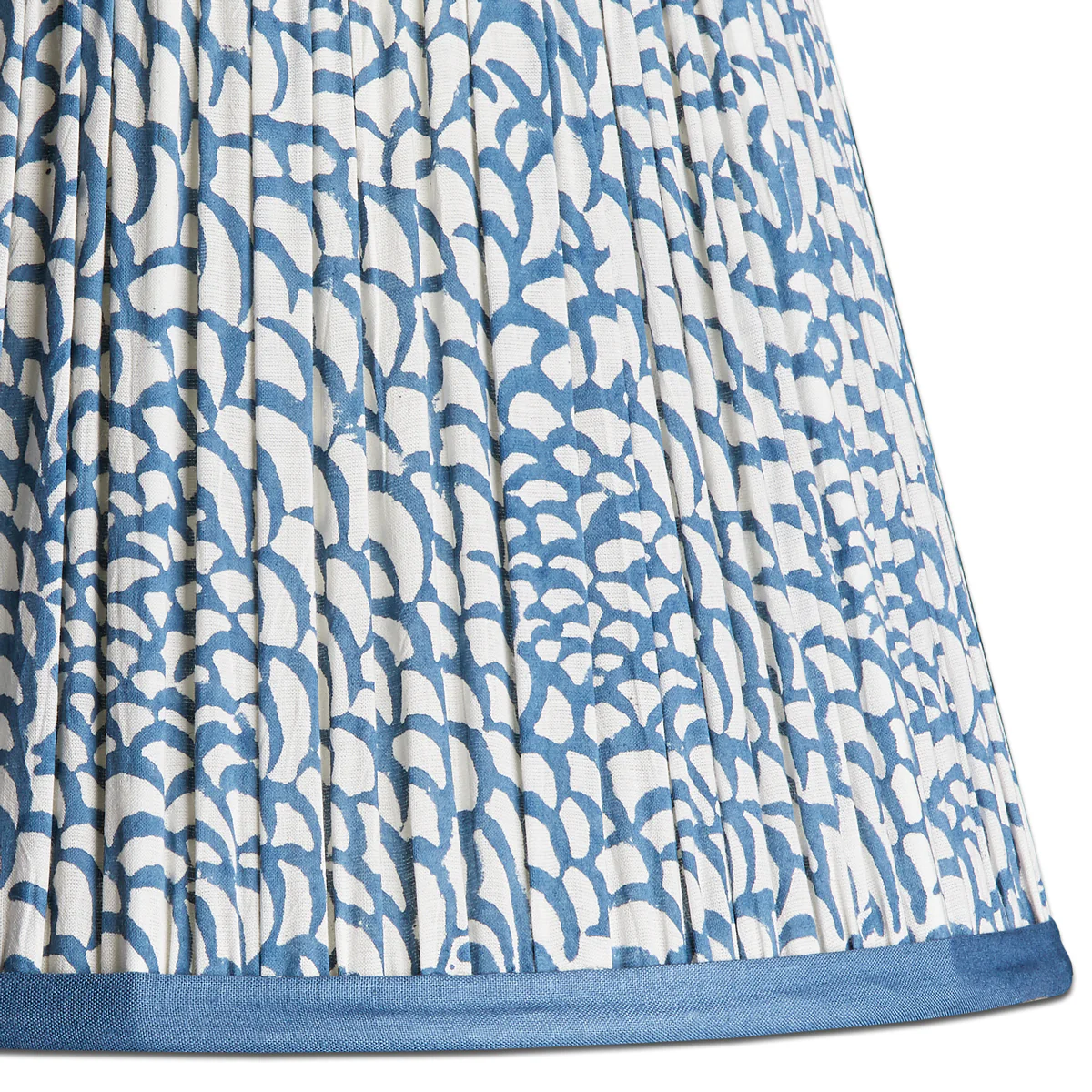 10 inch empire shade for cordless lamps in turkish blue fishscales with blue tape - Image 3