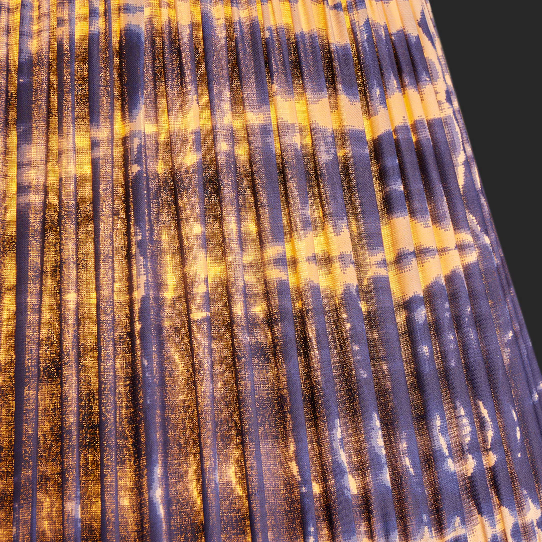 10 inch empire shade in denim tie dyed cotton - Image 3
