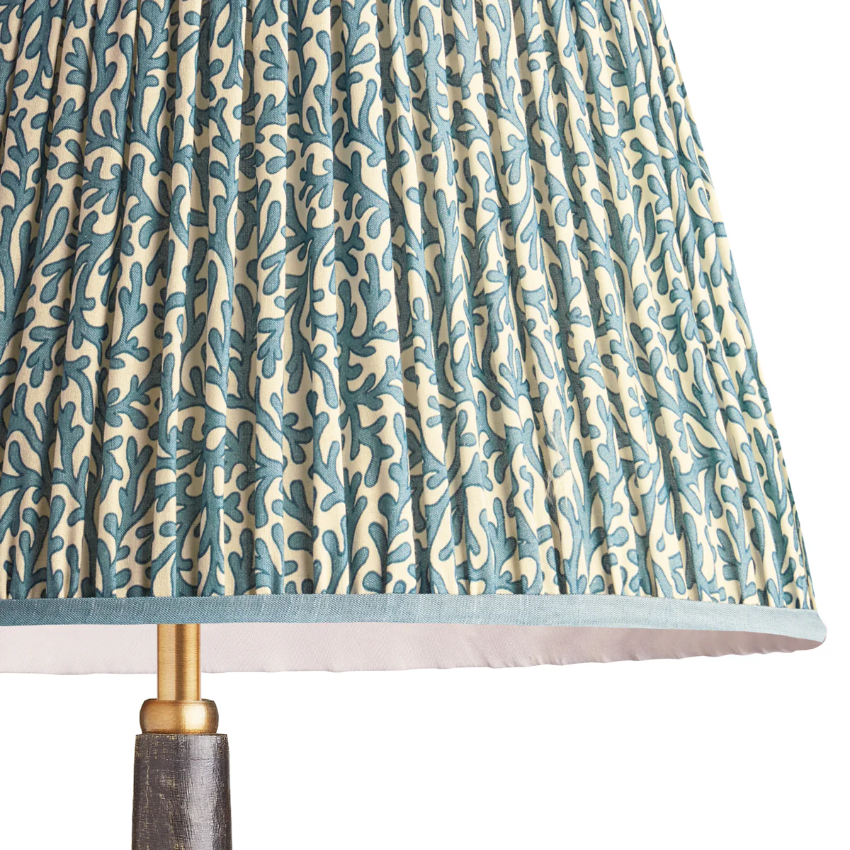 10 inch empire shade in denim Tuffley gathered cotton by GP & J Baker - Image 2