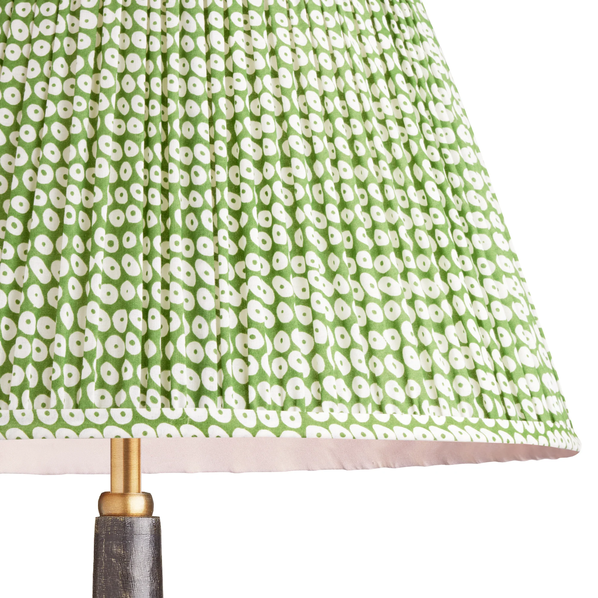 10 inch empire shade in green block printed cotton - Image 2