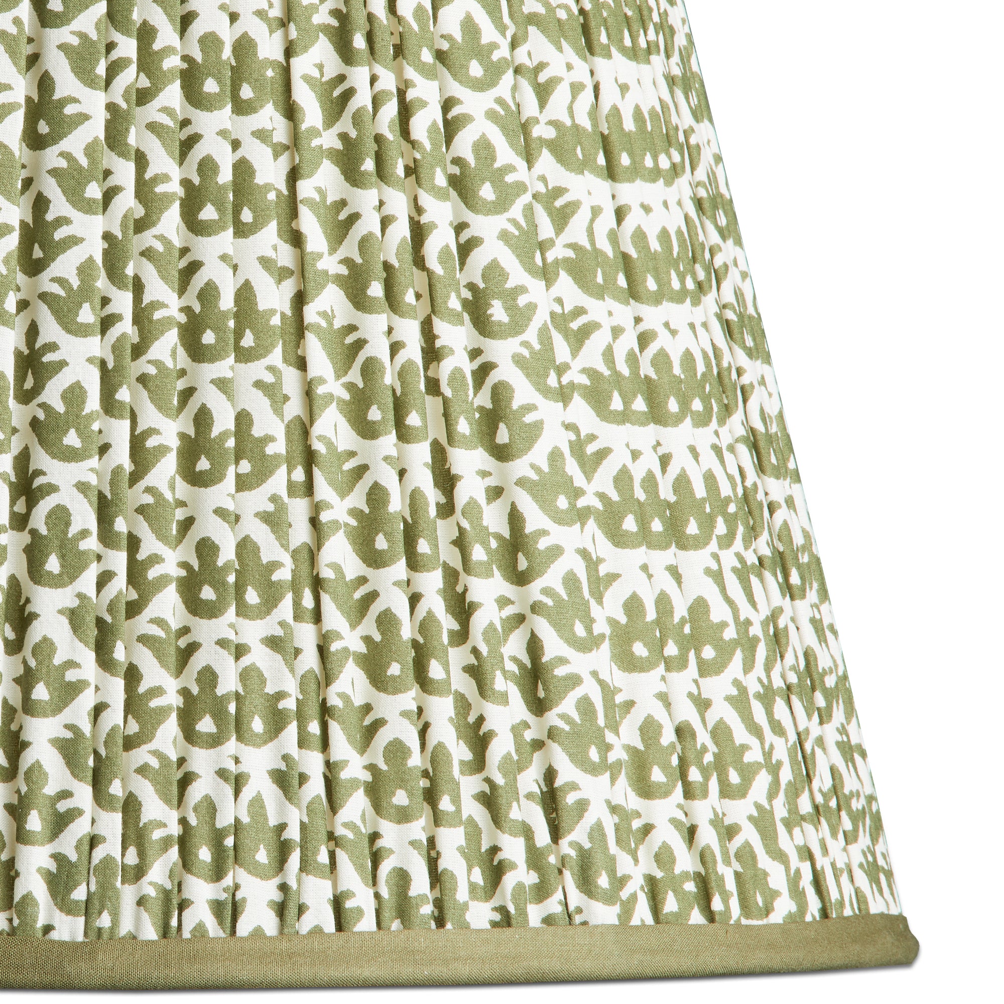 10 inch empire shade in temple green block printed cotton