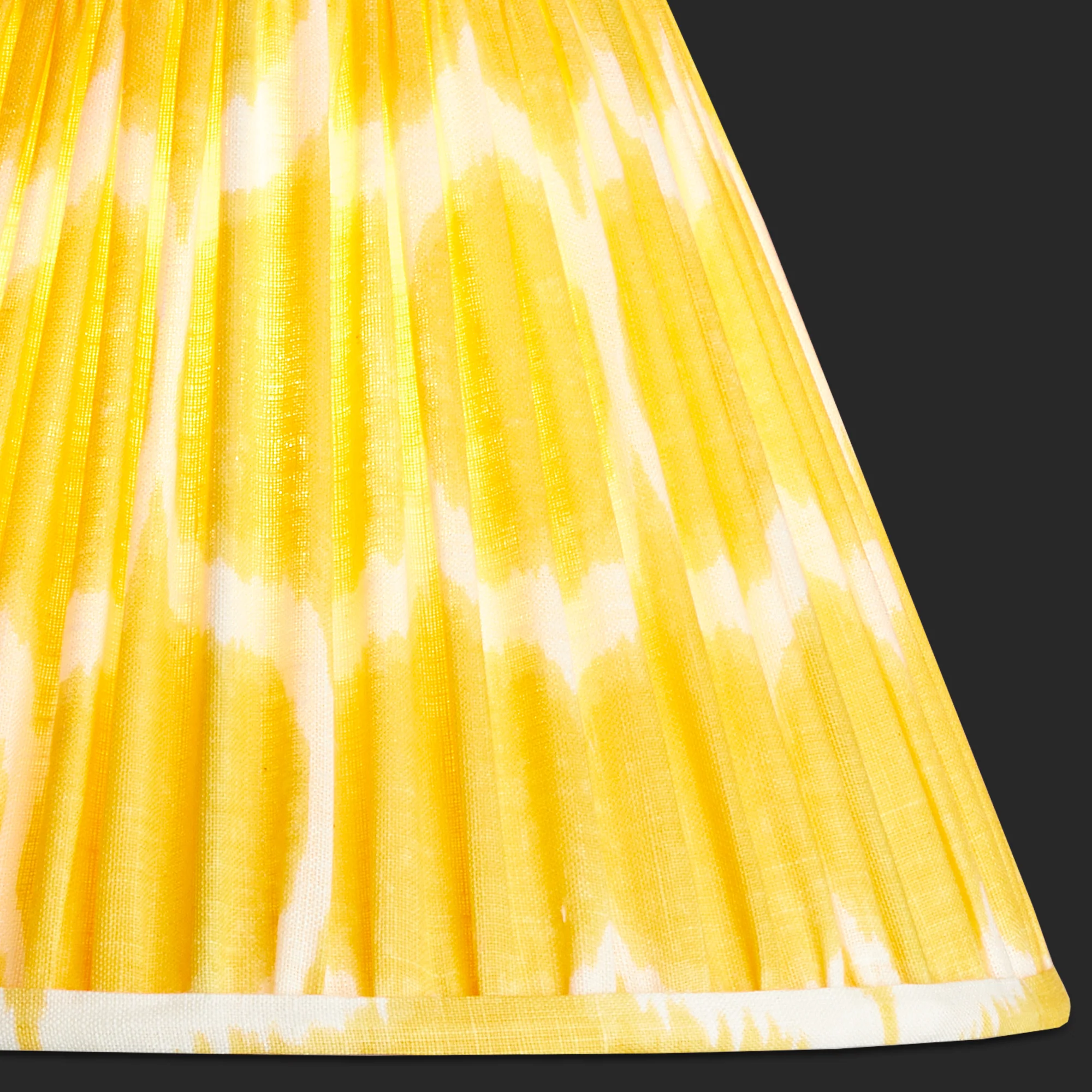 10 inch empire shade in yoda ikat printed yellow linen - Image 3