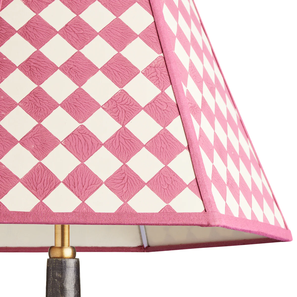 10 inch Milford check hexagon shade for cordless lamps in raspberry - Image 2