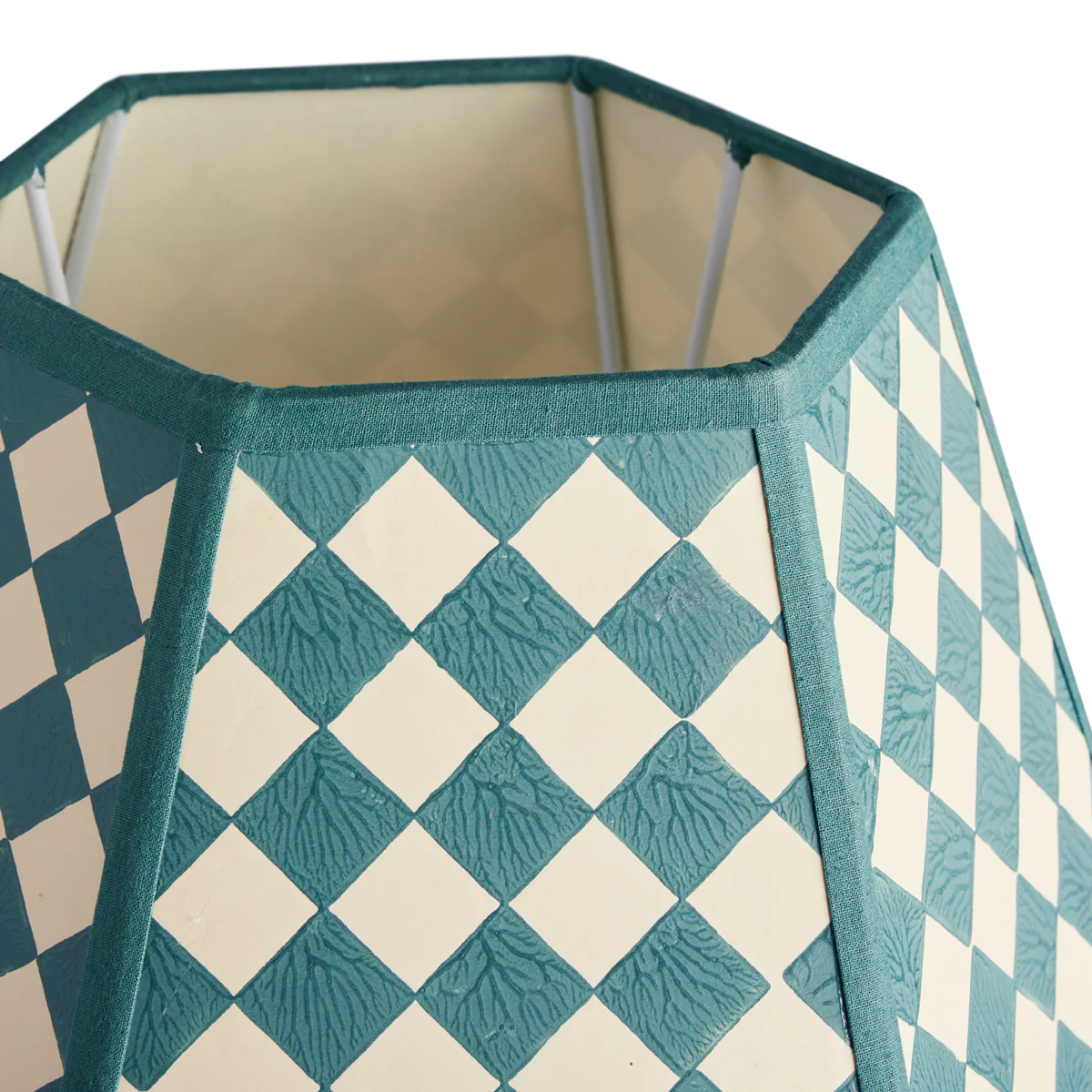 10 inch Milford check hexagon shade in seafoam - Image 4