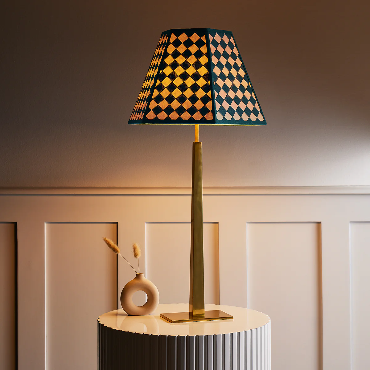 10 inch Milford check hexagon shade in seafoam - Image 6