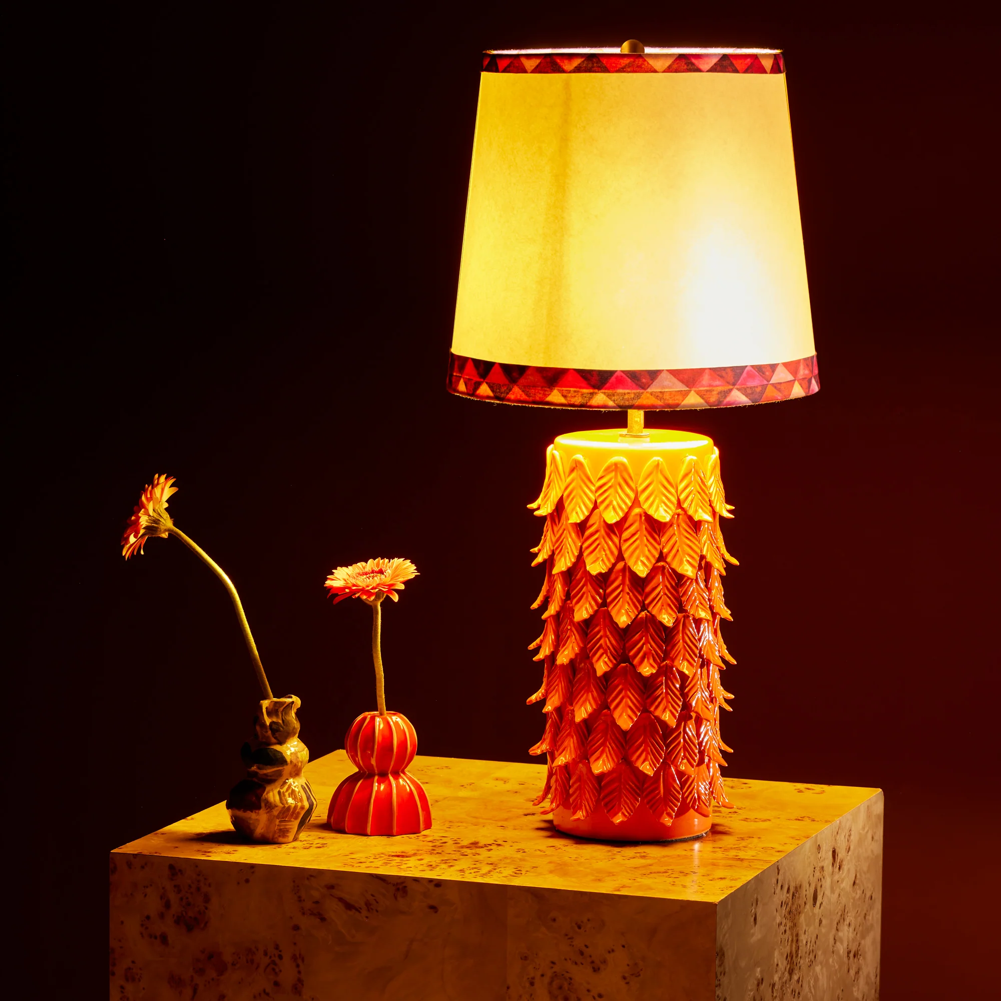 10 inch tall tapered shade in red card harlequin by Matthew Williamson - Image 5