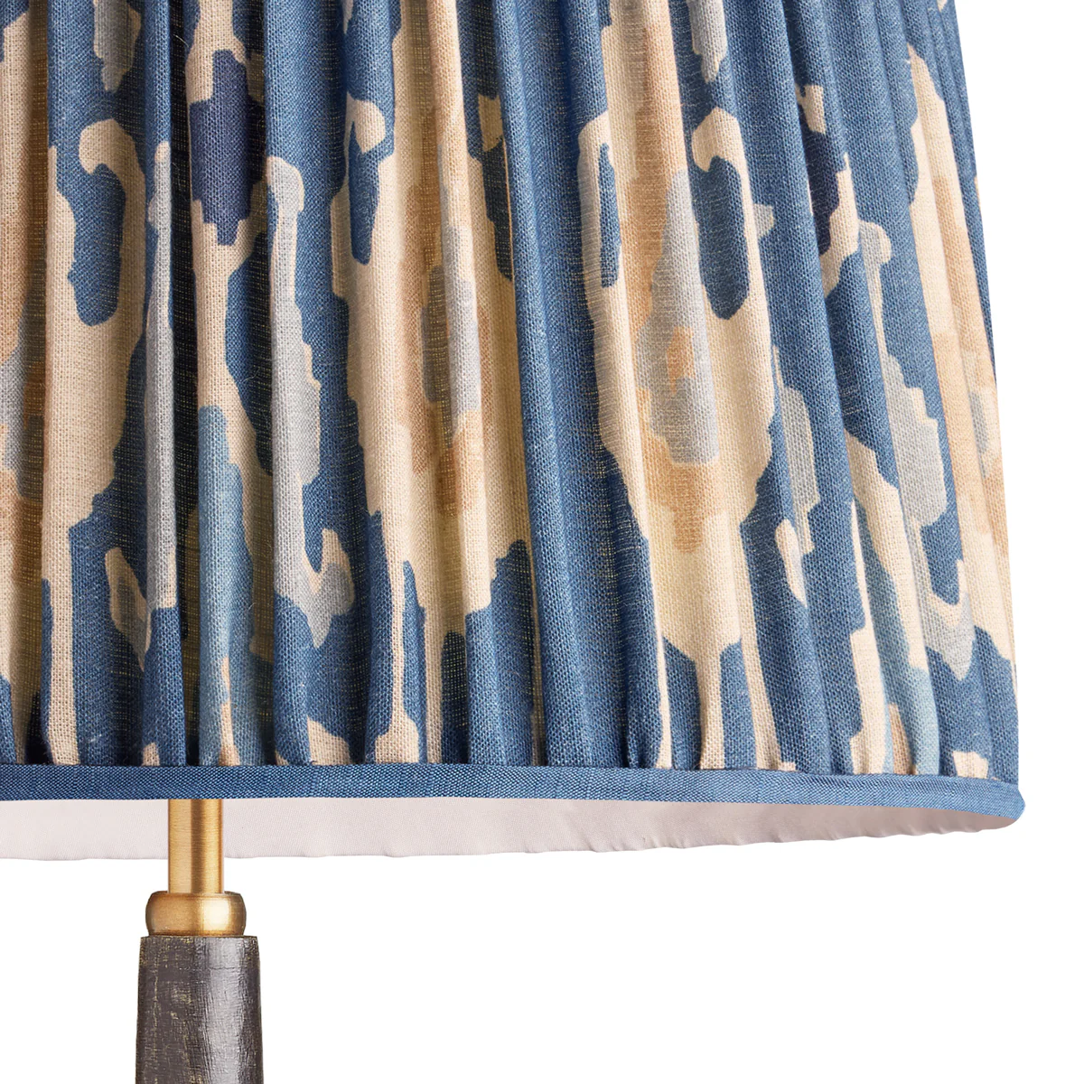 10 inch tapered drum shade for cordless lamps in denim Bokhara gathered linen by GP & J Baker - Image 2