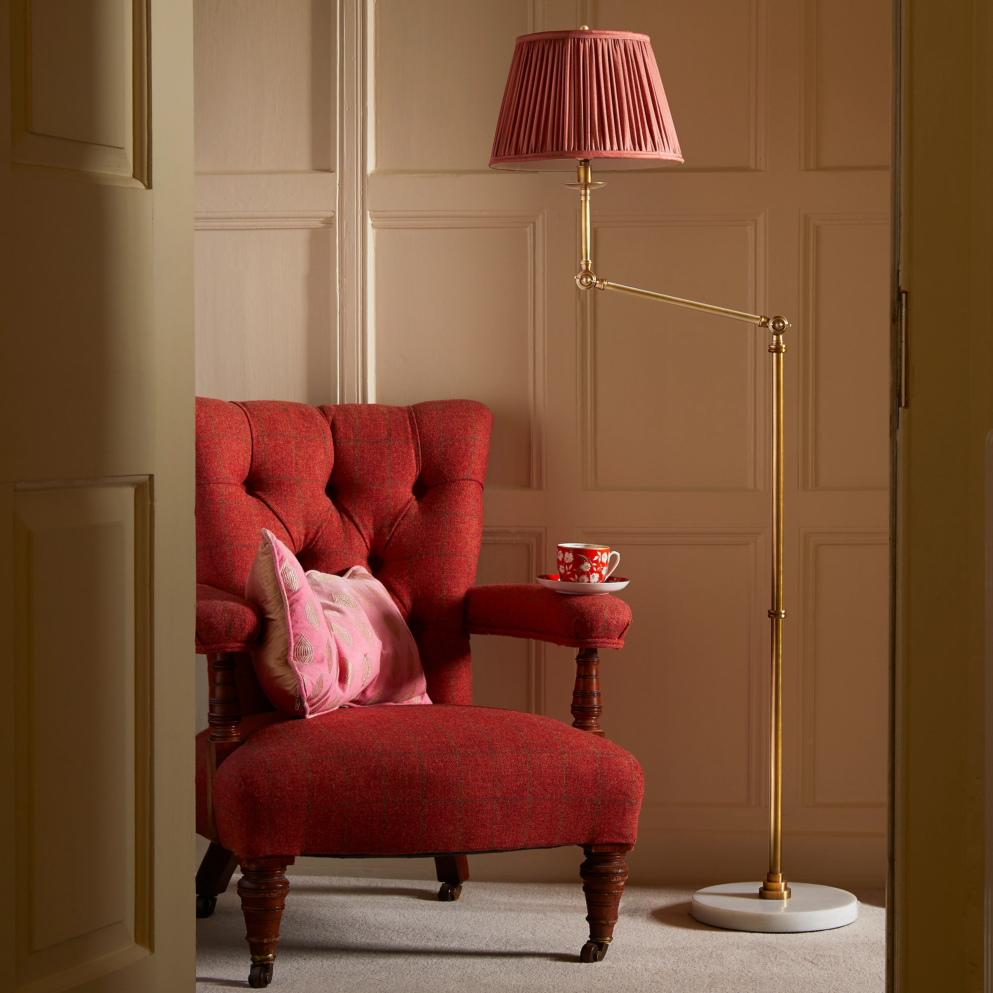 12 inch empire shade in coral silk - Image 4