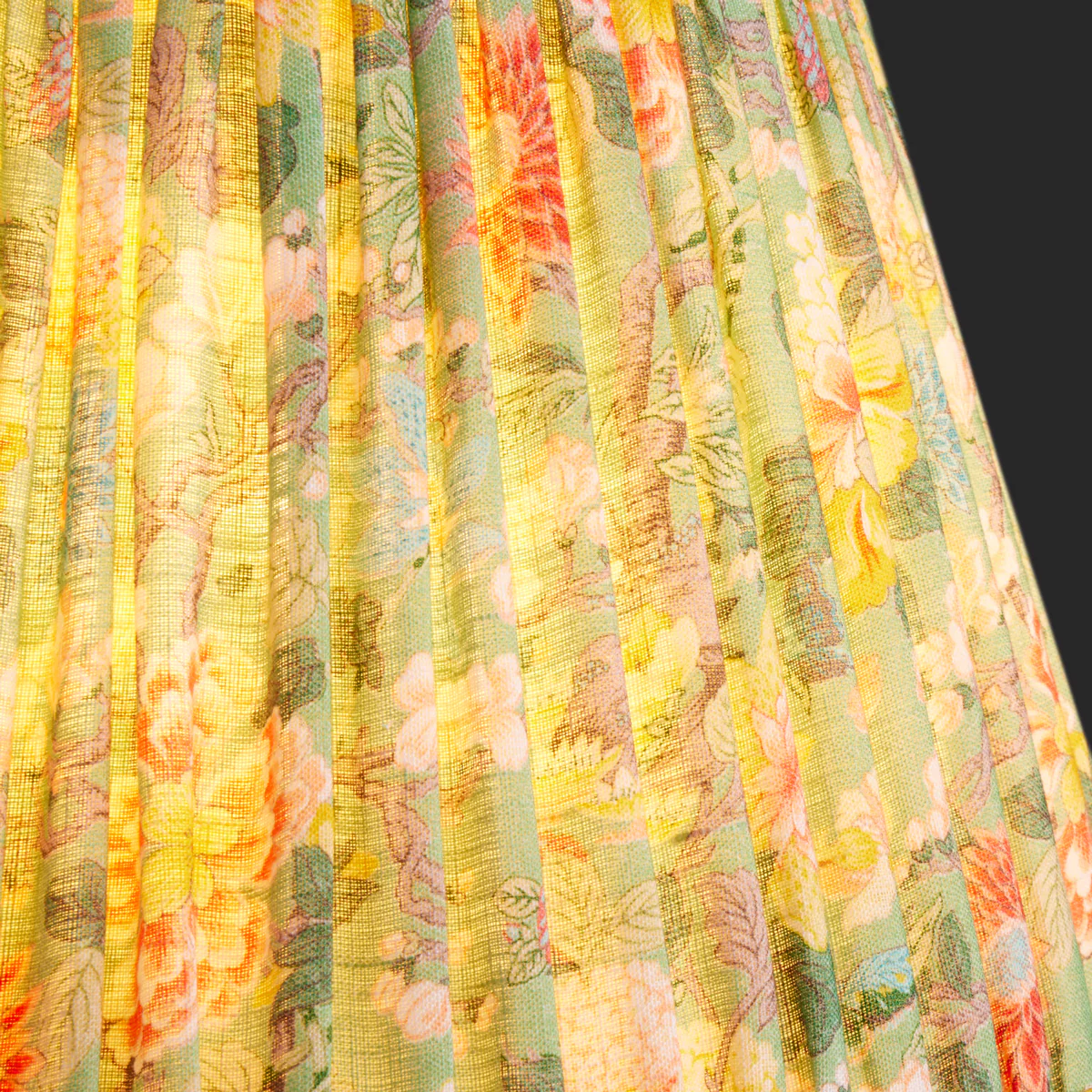 12 inch empire shade in emerald Little Magnolia linen by GP & J Baker - Image 3