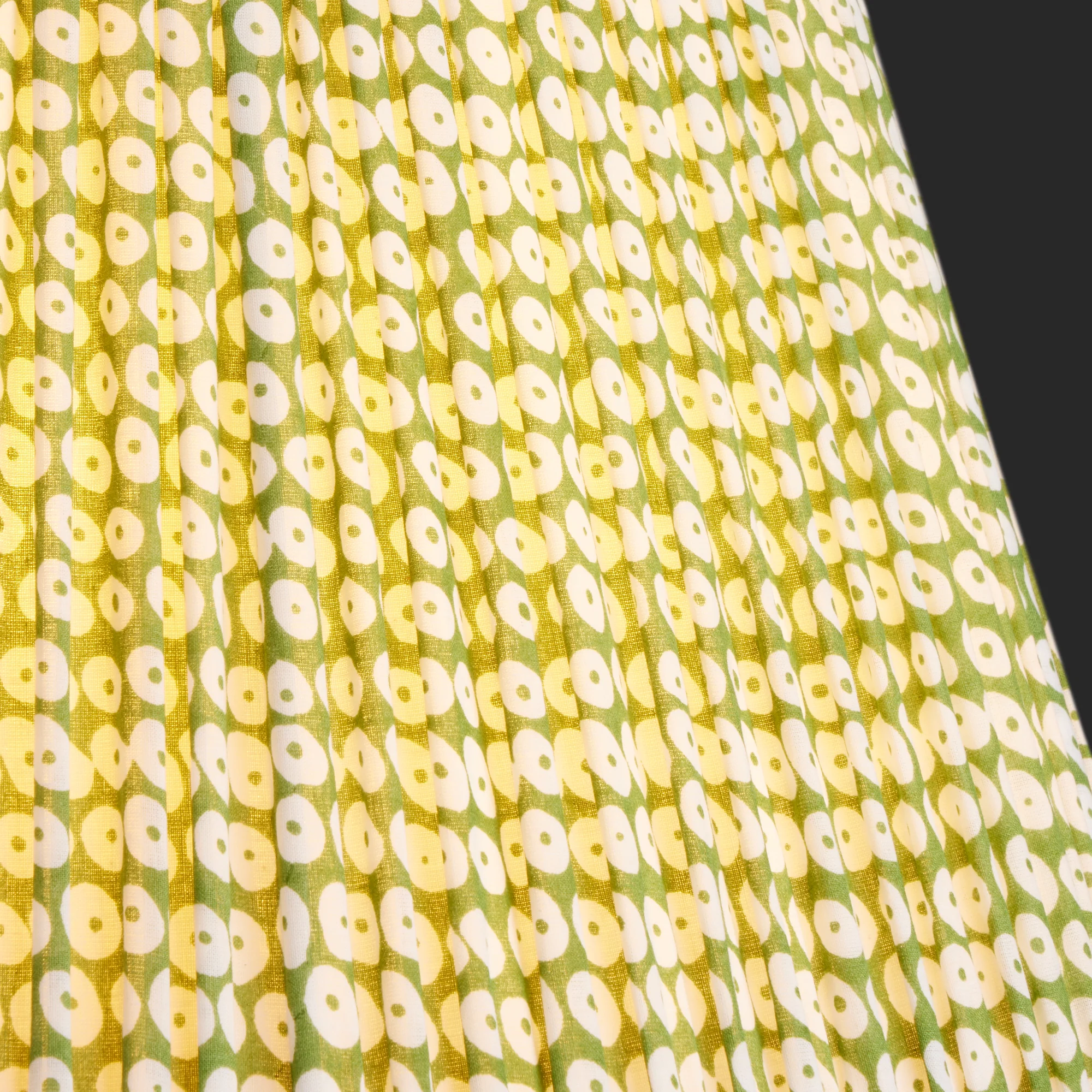 12 inch empire shade in green block printed cotton - Image 3