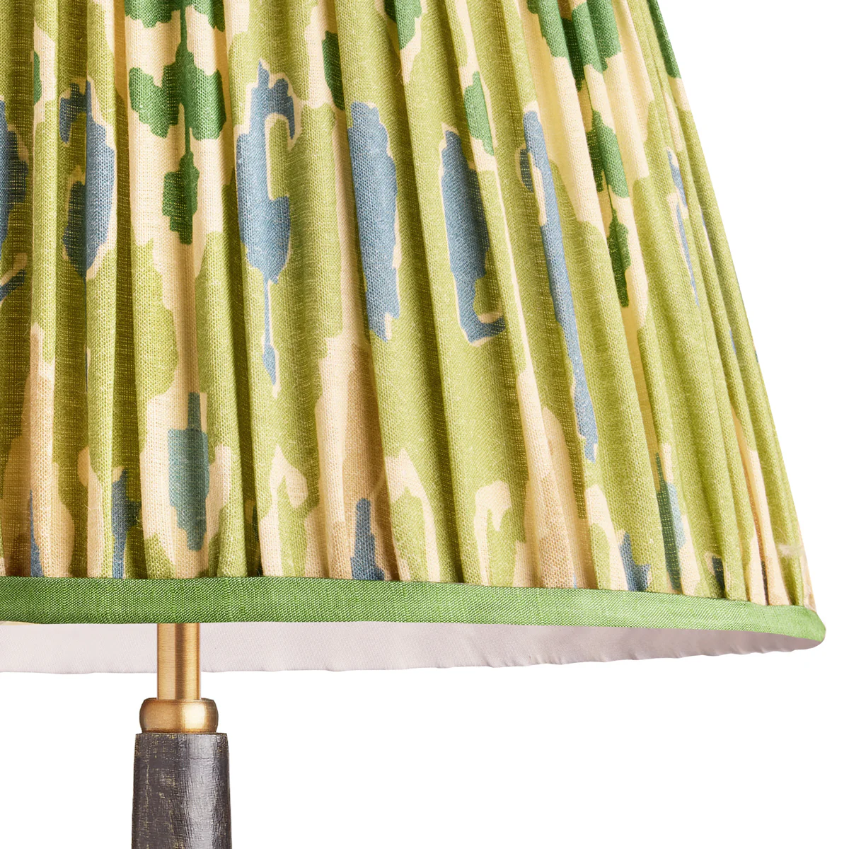 12 inch empire shade in green blue Bokhara gathered linen by GP & J Baker - Image 2