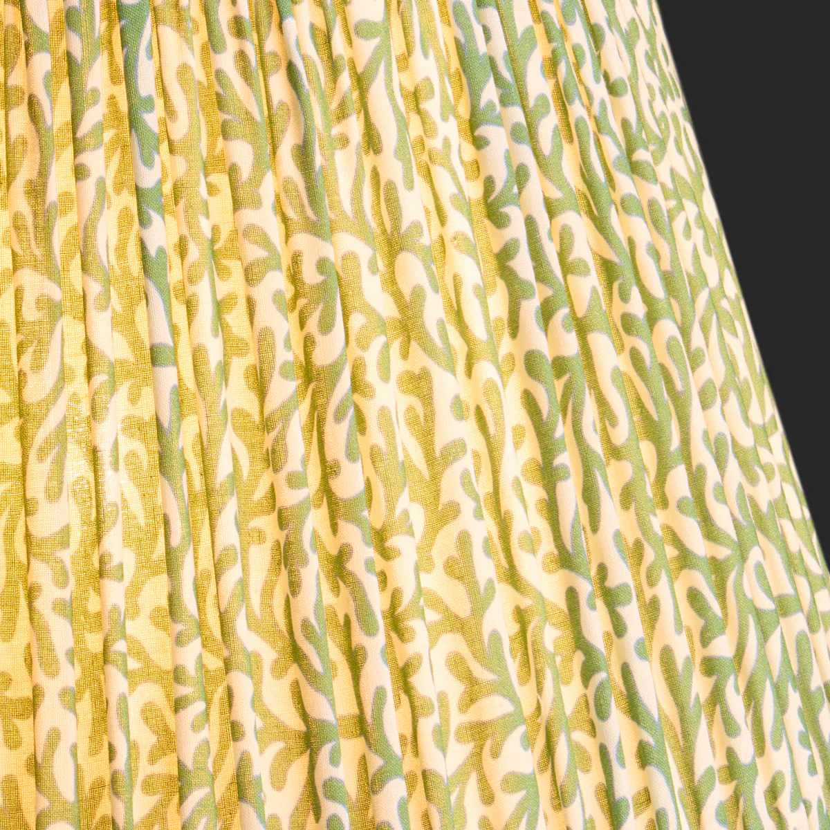 12 inch empire shade in green blue Tuffley gathered cotton by GP & J Baker - Image 3