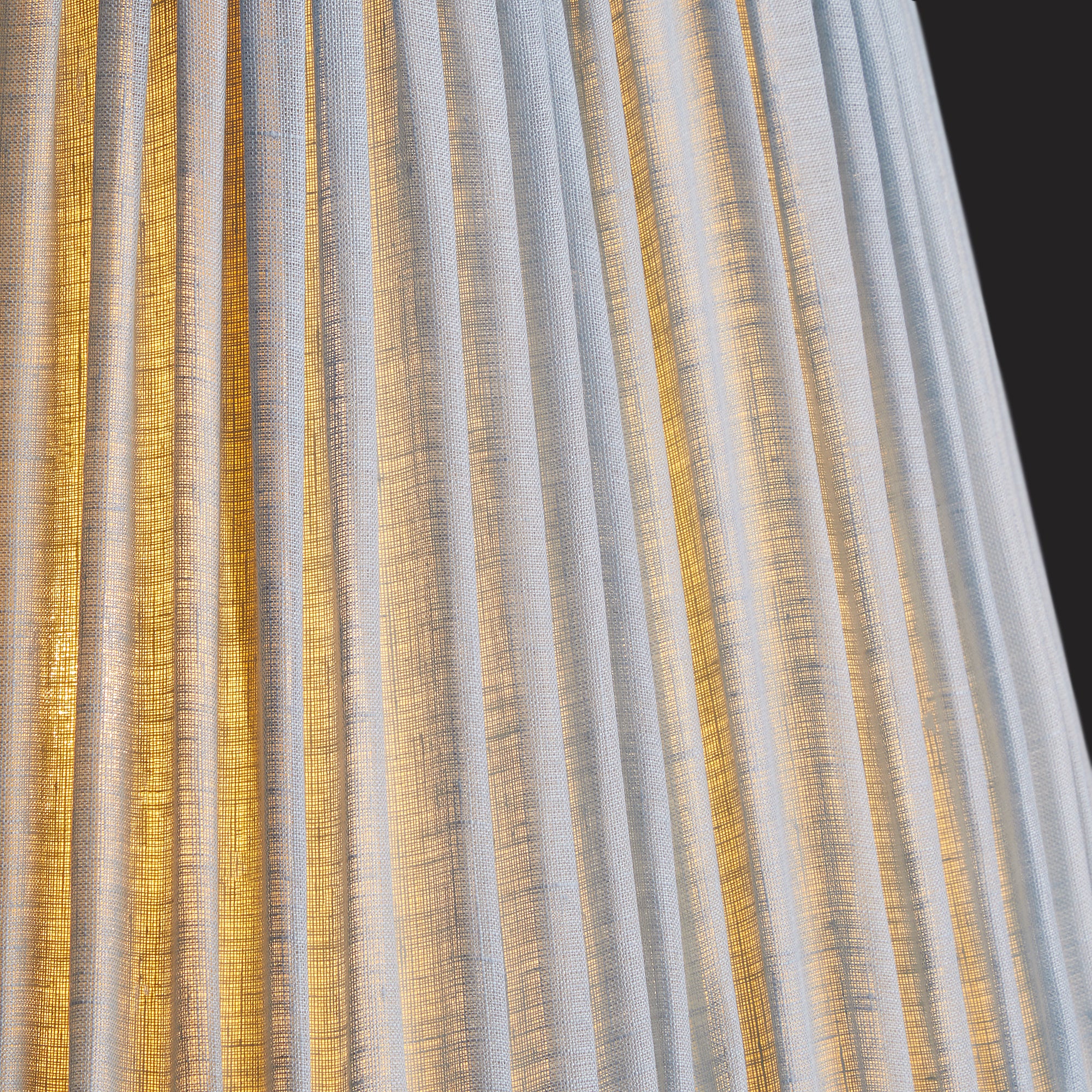 12 inch scalloped tall tapered shade in blue sky linen - Image 3