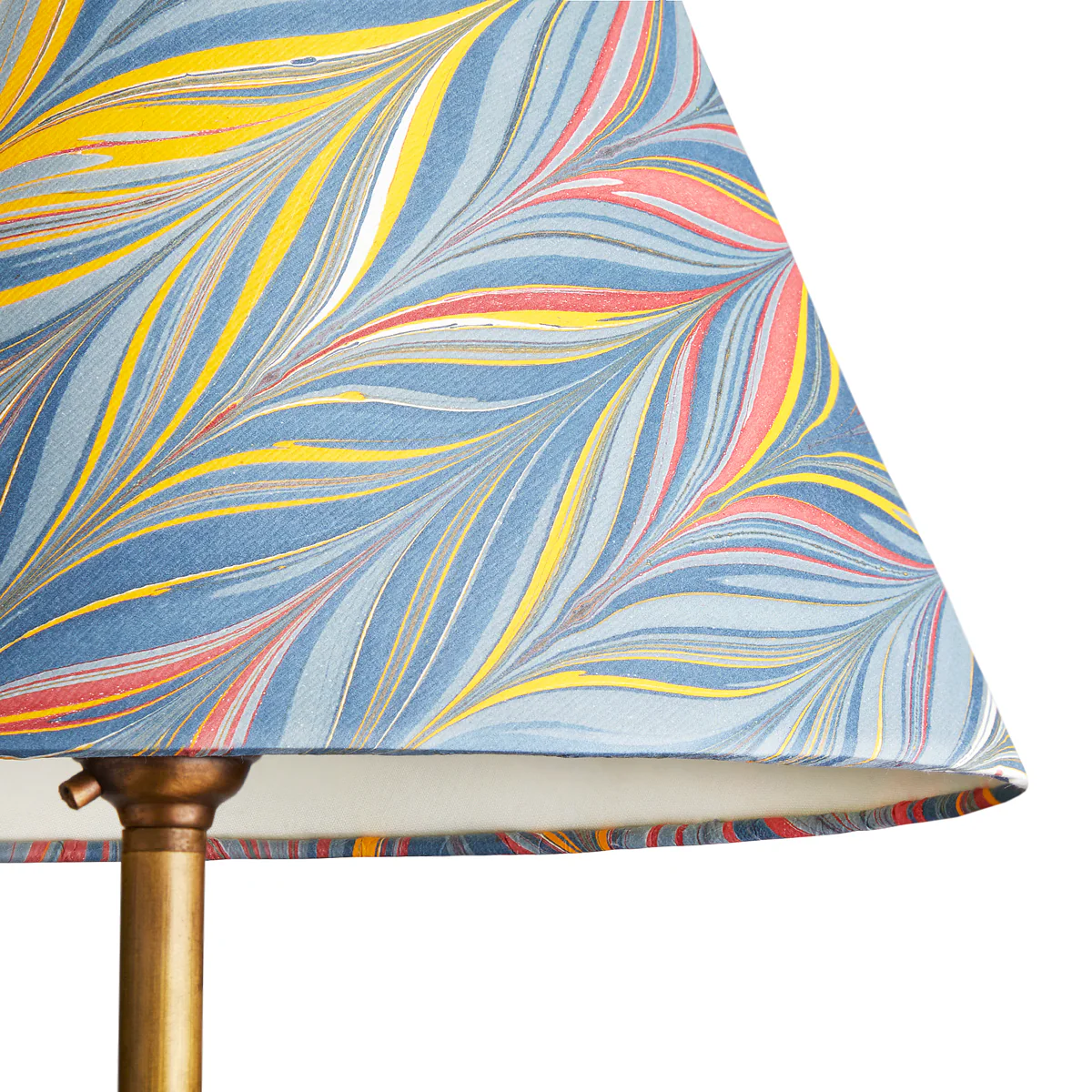 12 inch straight empire hand made marble paper shade in blue, yellow and red Brenta - Image 2