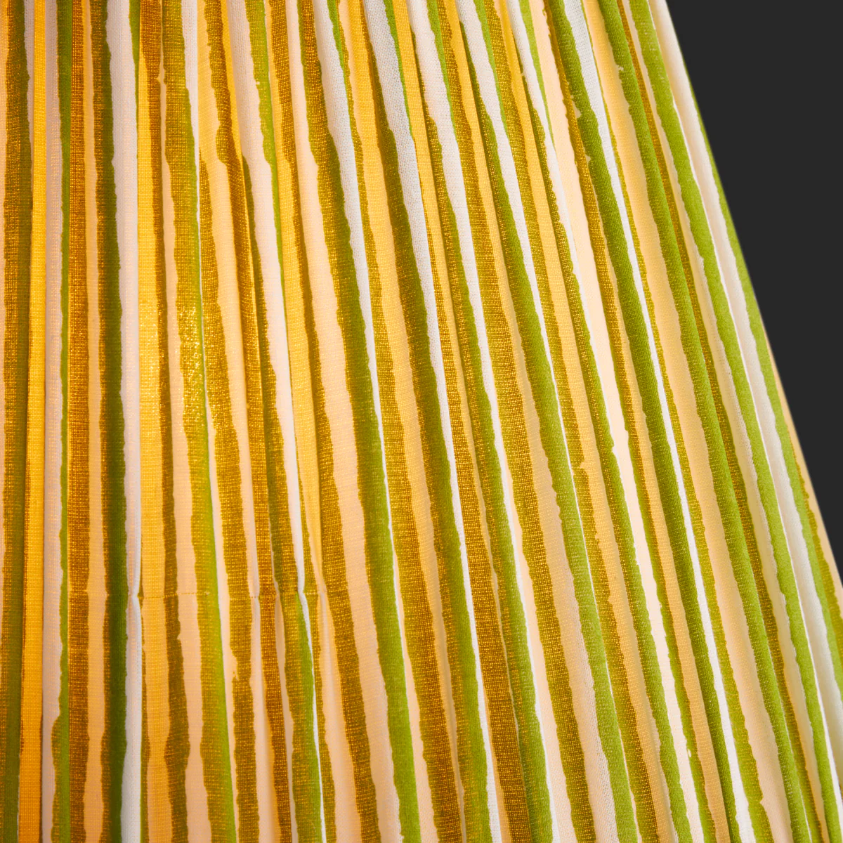 12 inch straight empire printed cotton shade in classic green chalk stripes - Image 3
