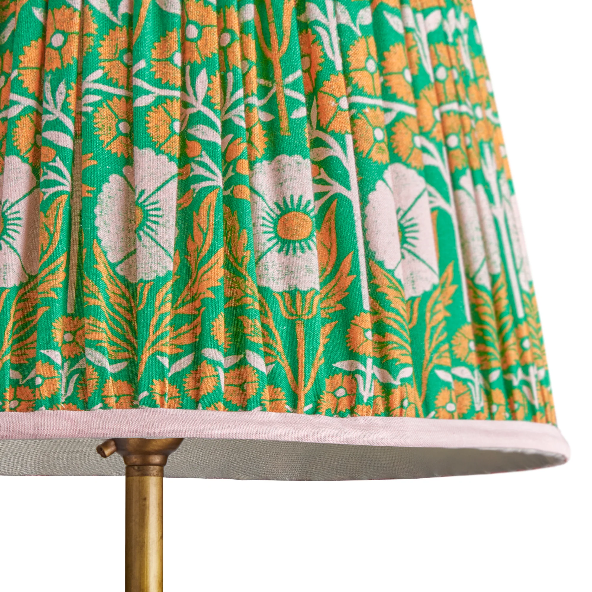 12 inch straight empire printed cotton shade in Ellen Merchant's Green Poppies - Image 2