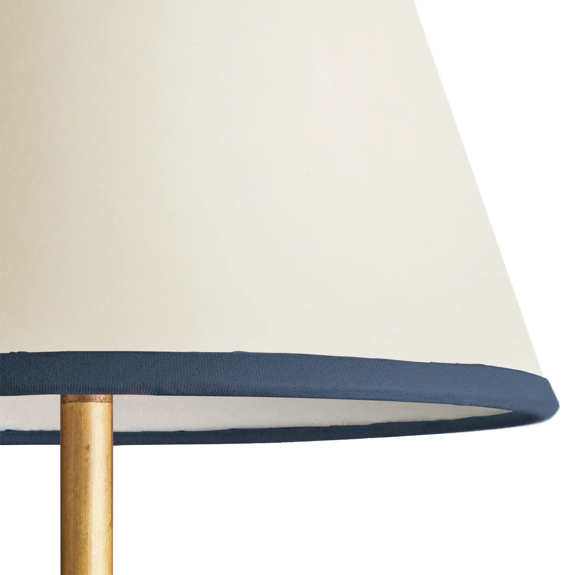 12 inch straight empire shade for cordless lamps Top n Tail shade in cream card with navy blue tape - Image 2