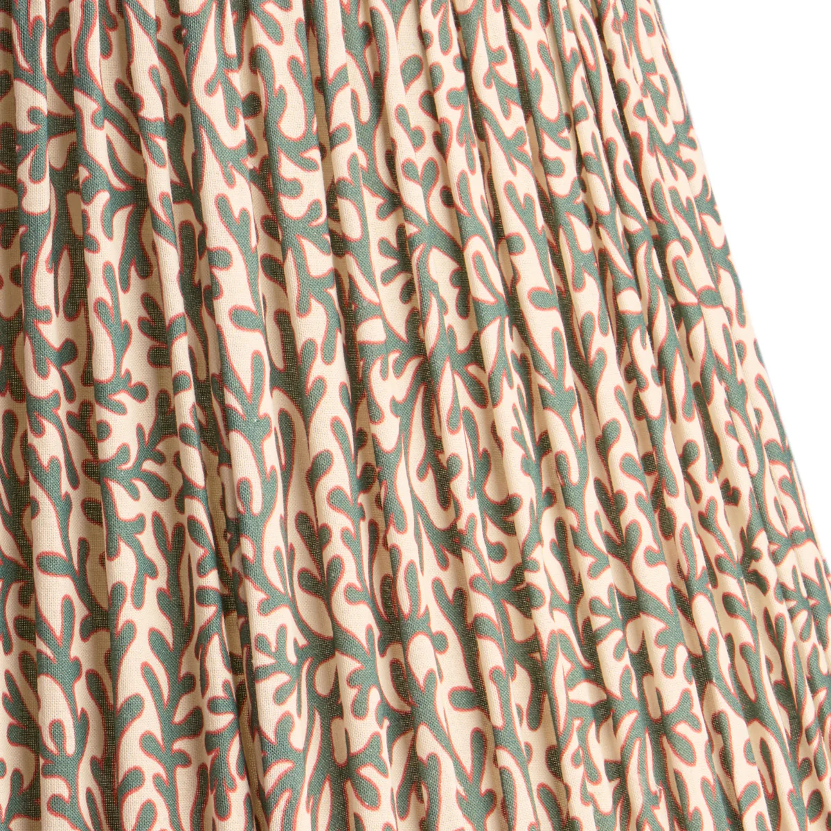 12 inch straight empire shade in aqua red Tuffley gathered cotton by GP & J Baker