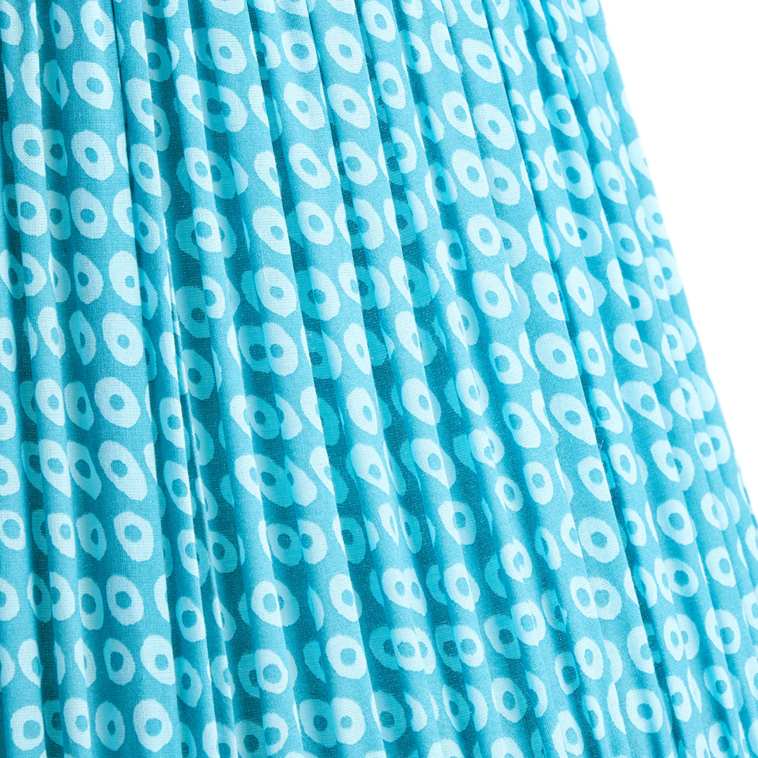 12 inch straight empire shade in blue block printed cotton