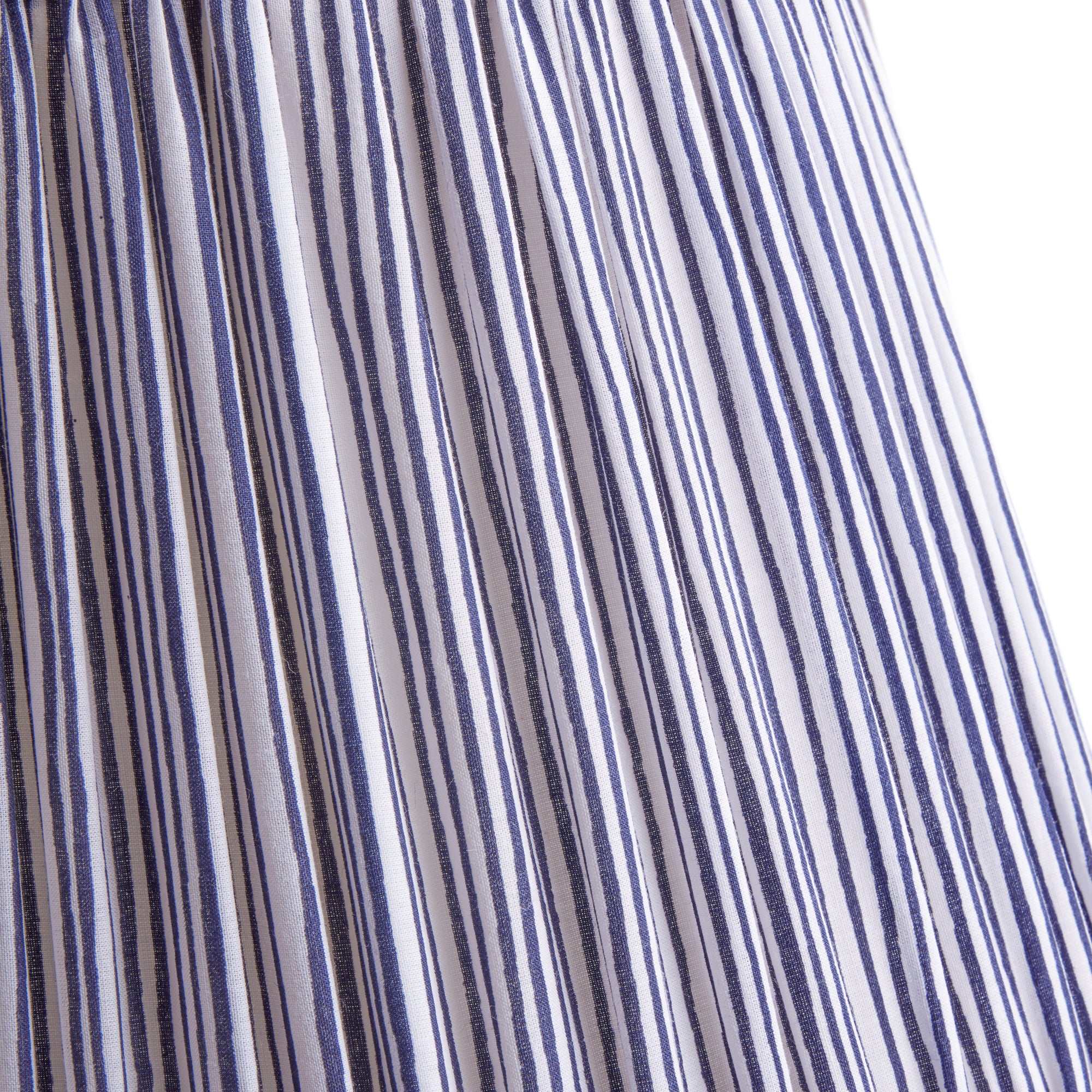 12 inch straight empire shade in navy candy stripe block printed cotton