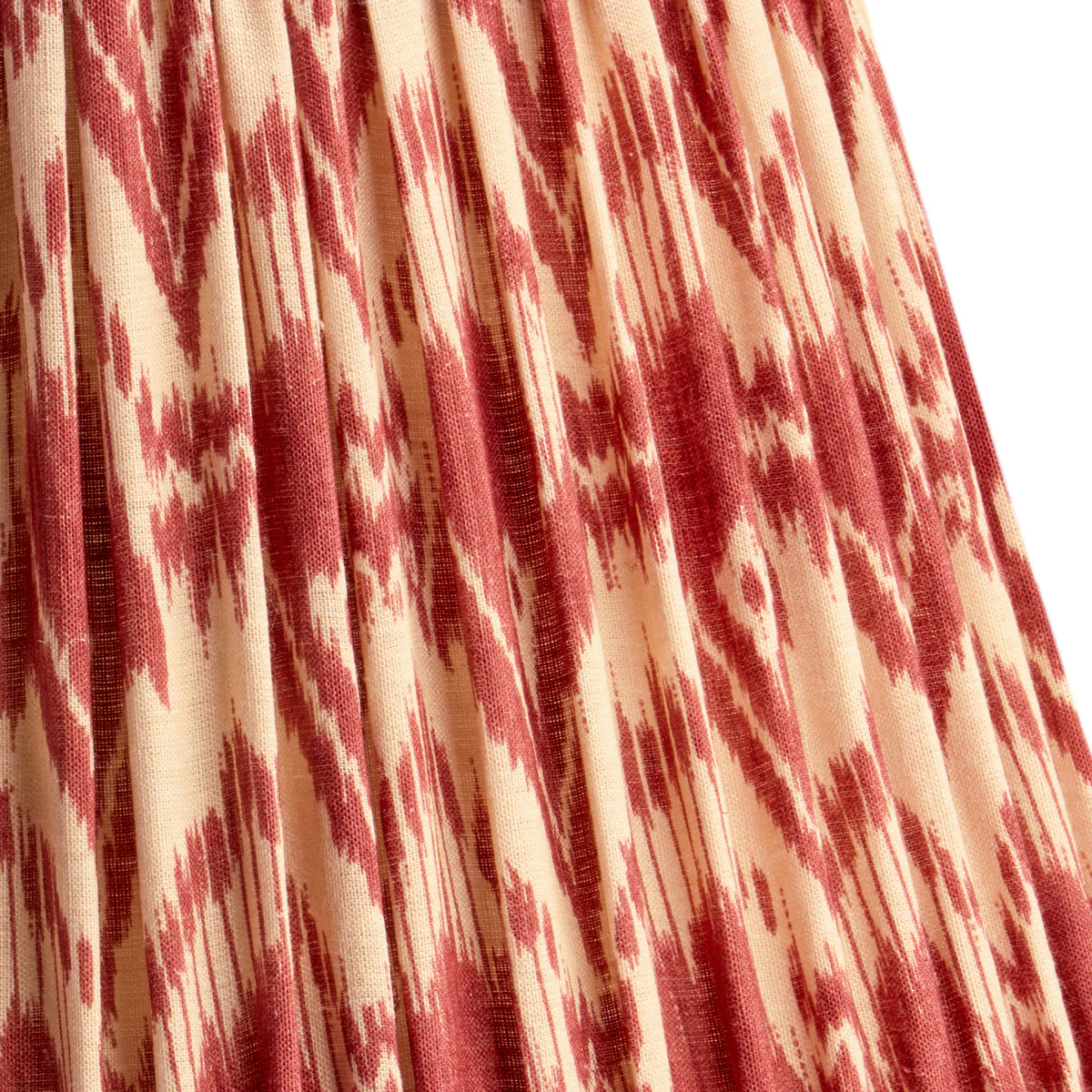 12 inch straight empire shade in red Zaraband gathered linen by GP & J Baker