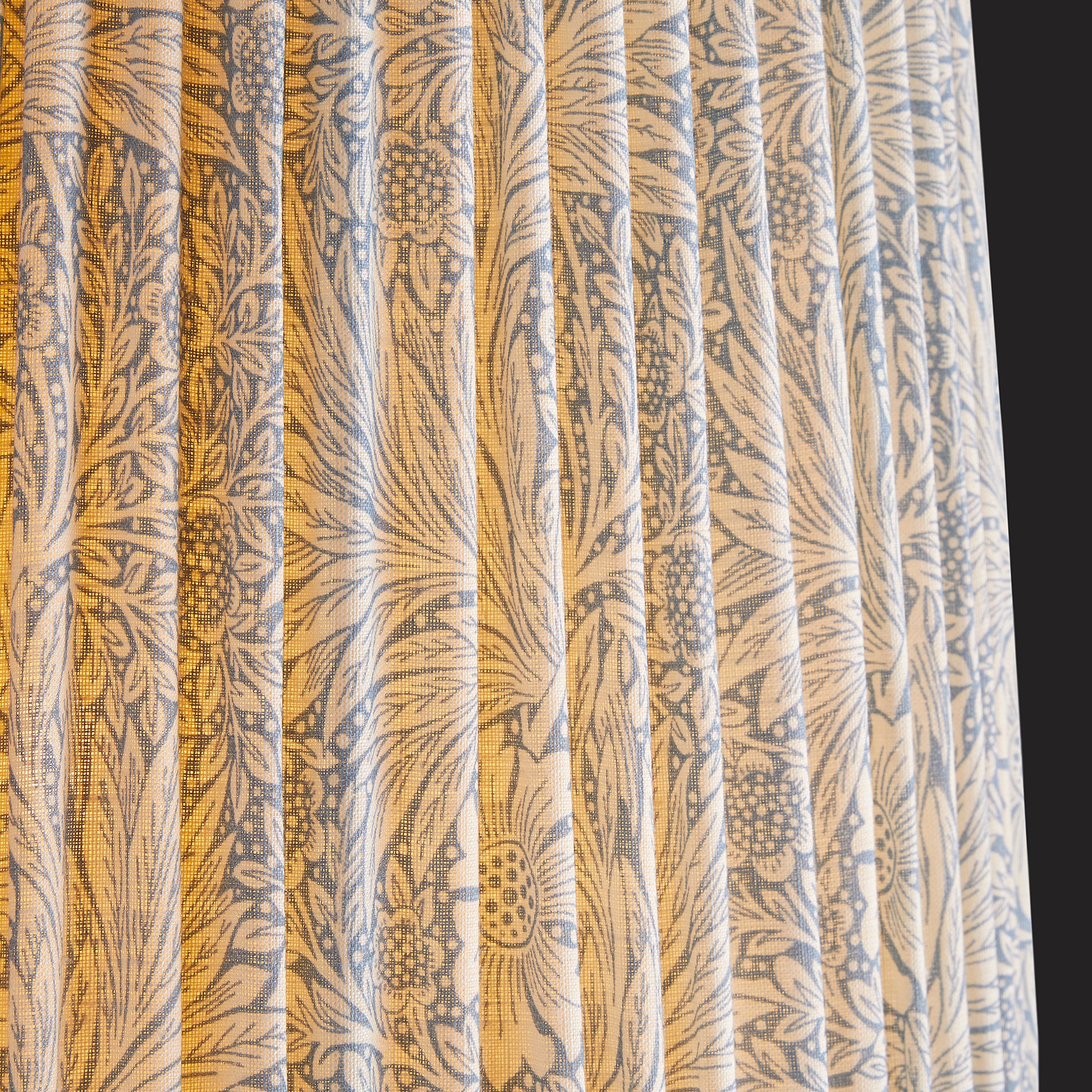 12 inch tall tapered shade in china blue marigold linen by morris & co - Image 3