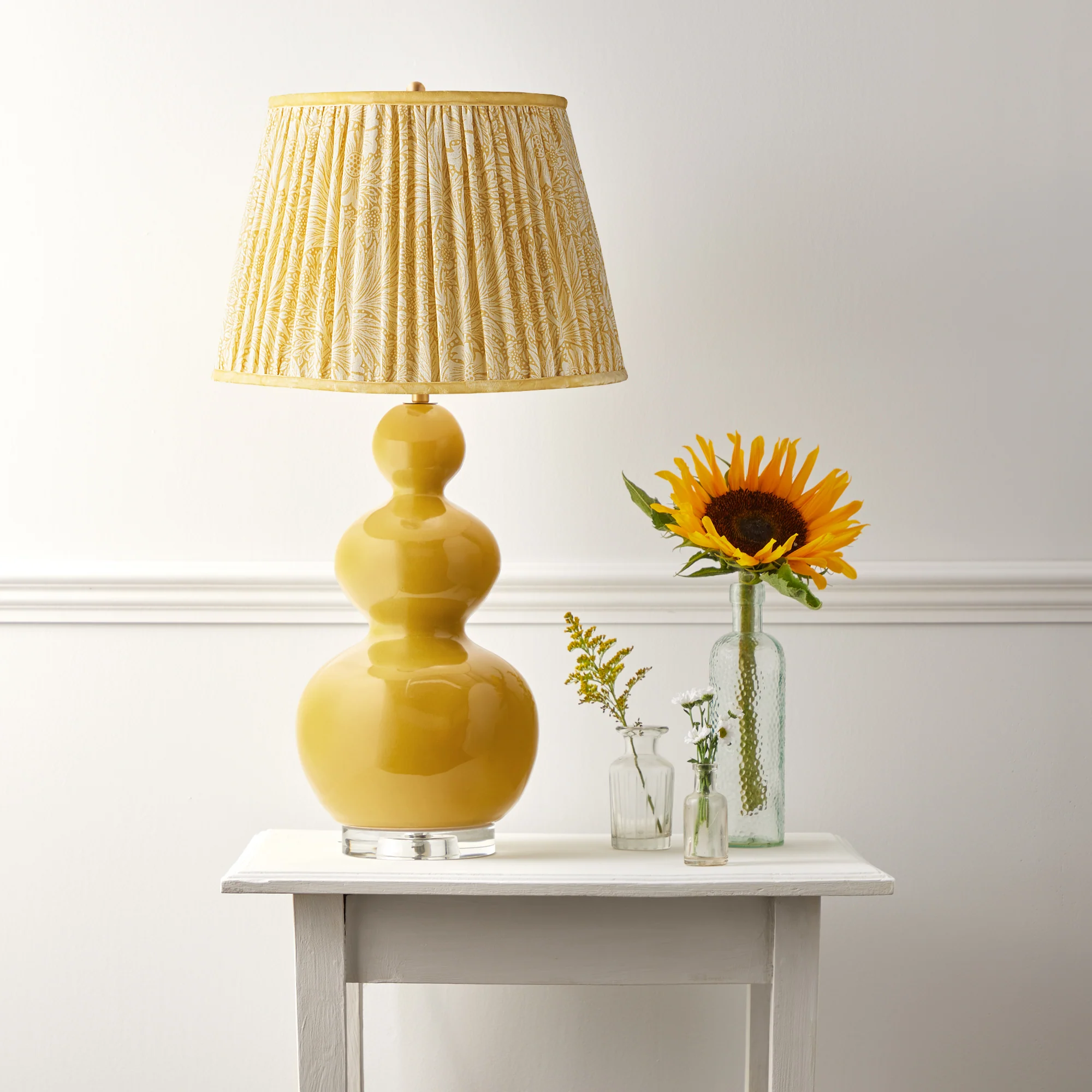 12 inch tall tapered shade in cowslip marigold linen by morris & co - Image 5