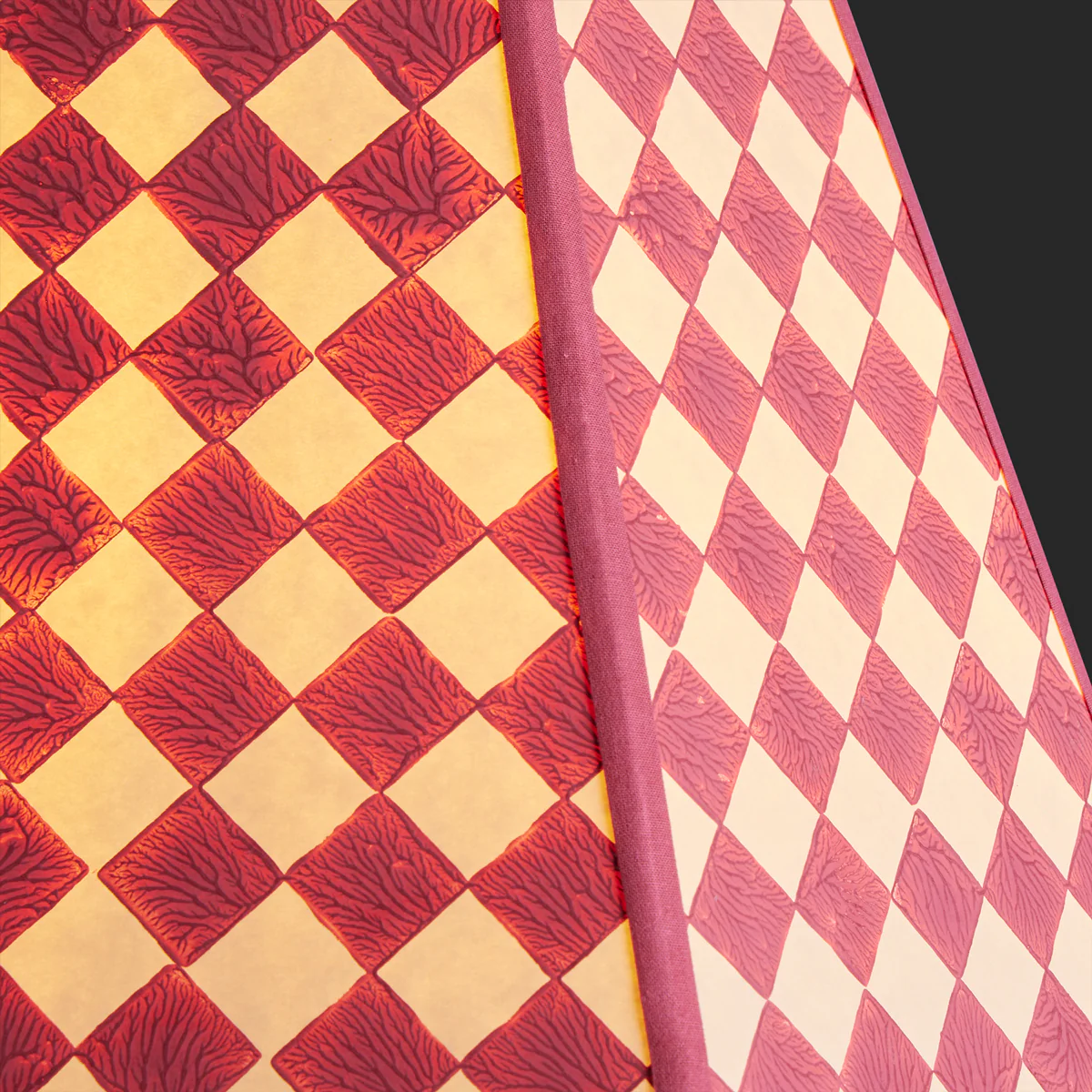 14 inch Milford check hexagon shade in raspberry - Image 3