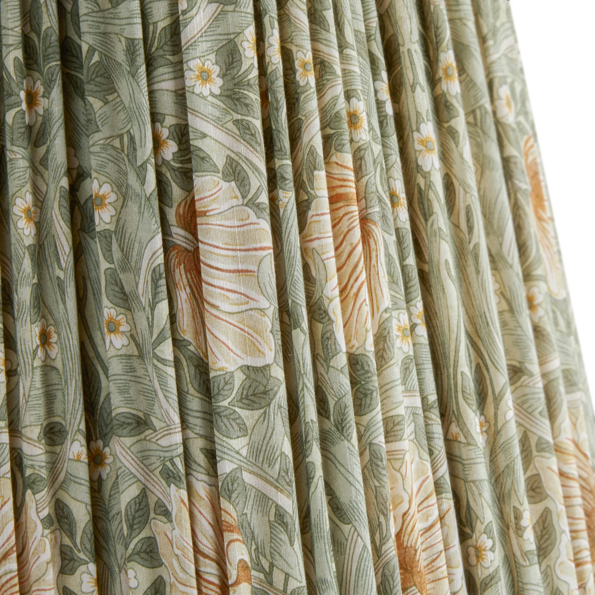 14 inch scalloped straight empire shade in bayleaf & manilla silk pimpernel by morris & co