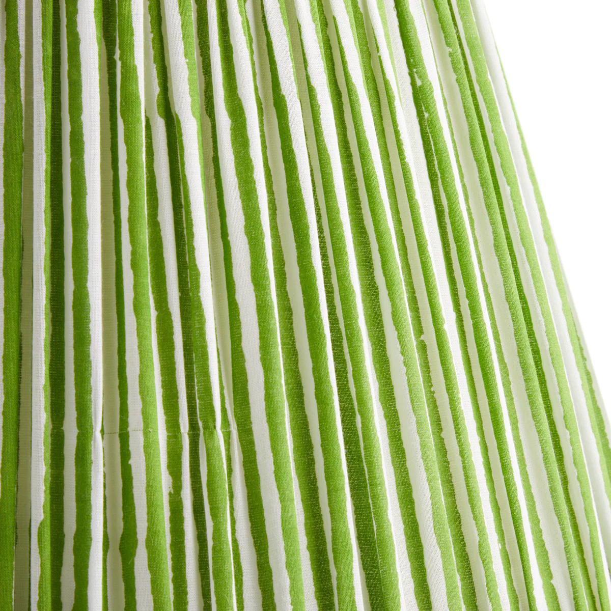 14 inch straight empire printed cotton shade in classic green chalk stripes