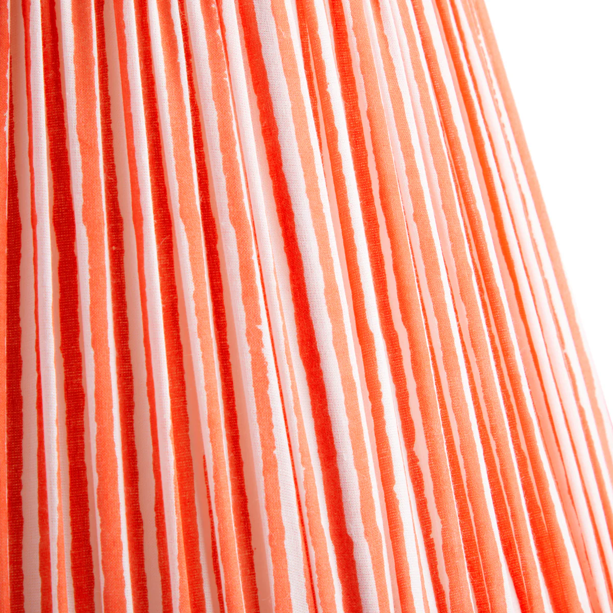 14 inch straight empire printed cotton shade in coral chalk stripes