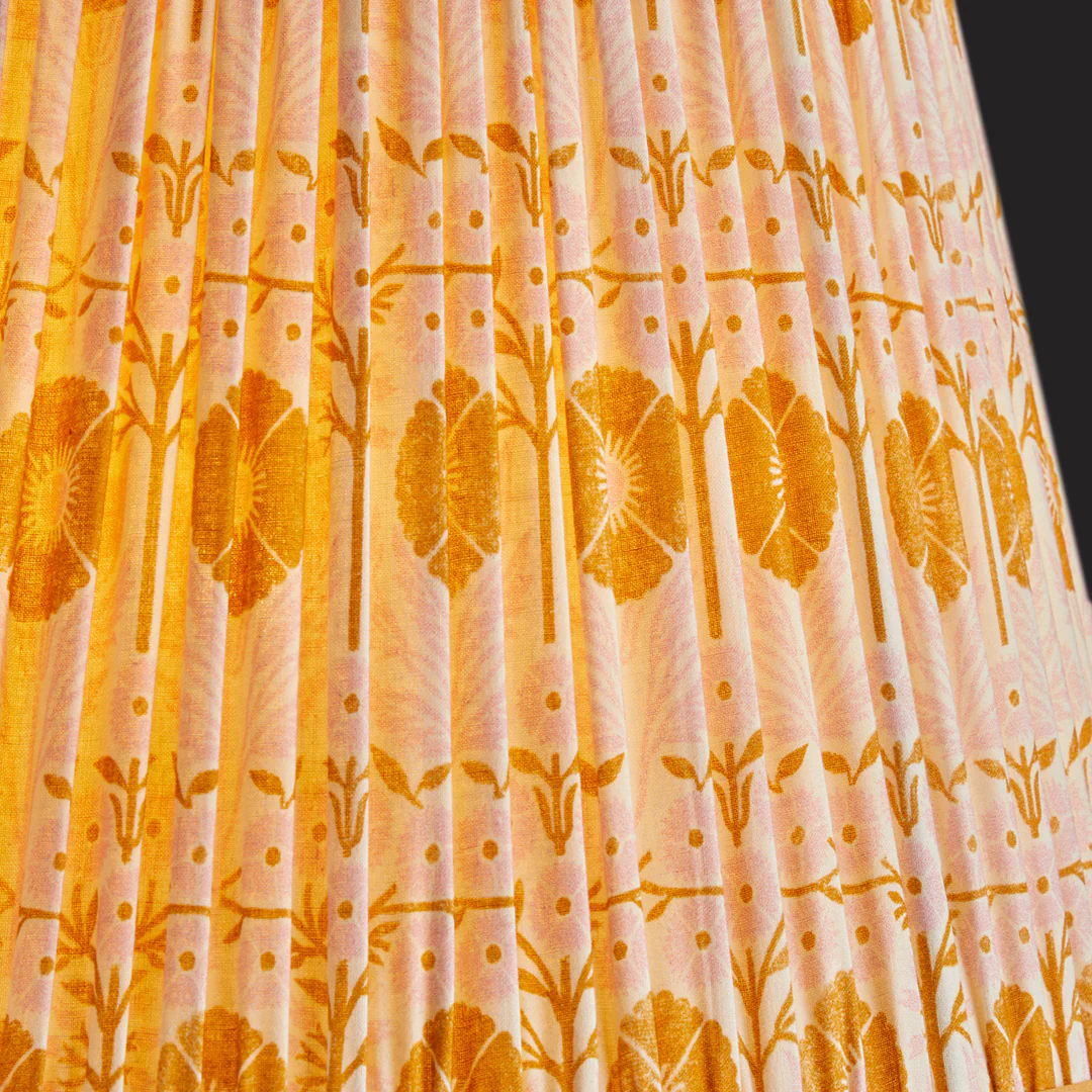 14 inch straight empire reversible gimbal shade in pink 'Poppies' by Ellen Merchant - Image 3