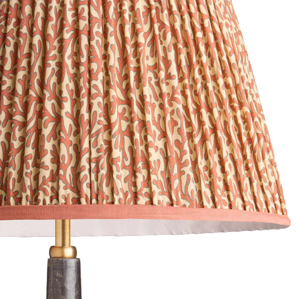 14 inch straight empire reversible gimbal shade in red aqua Tuffley gathered cotton by GP & J Baker - Image 2