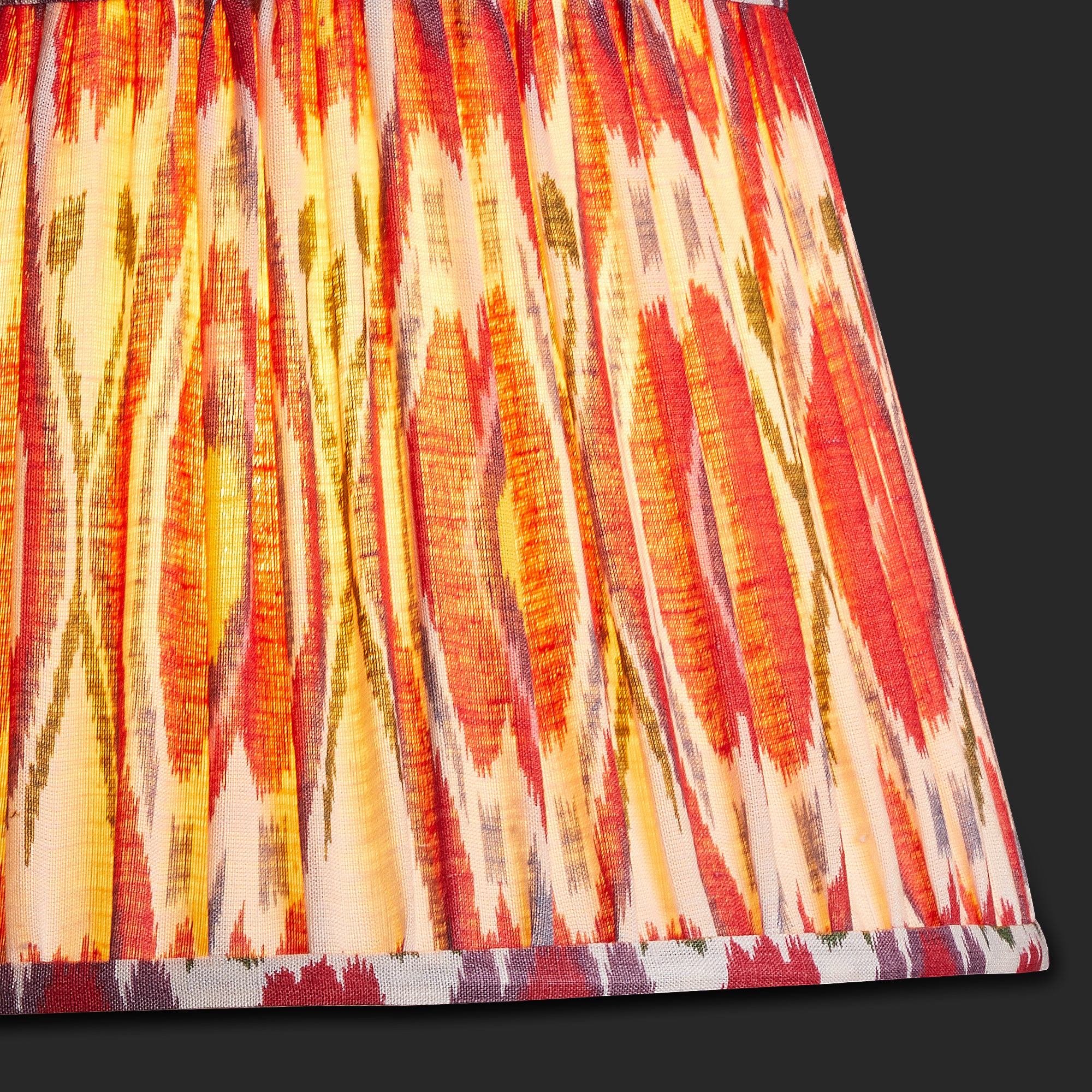 14 inch straight empire shade for cordless lamps printed linen ikat shade in heraldic - Image 2