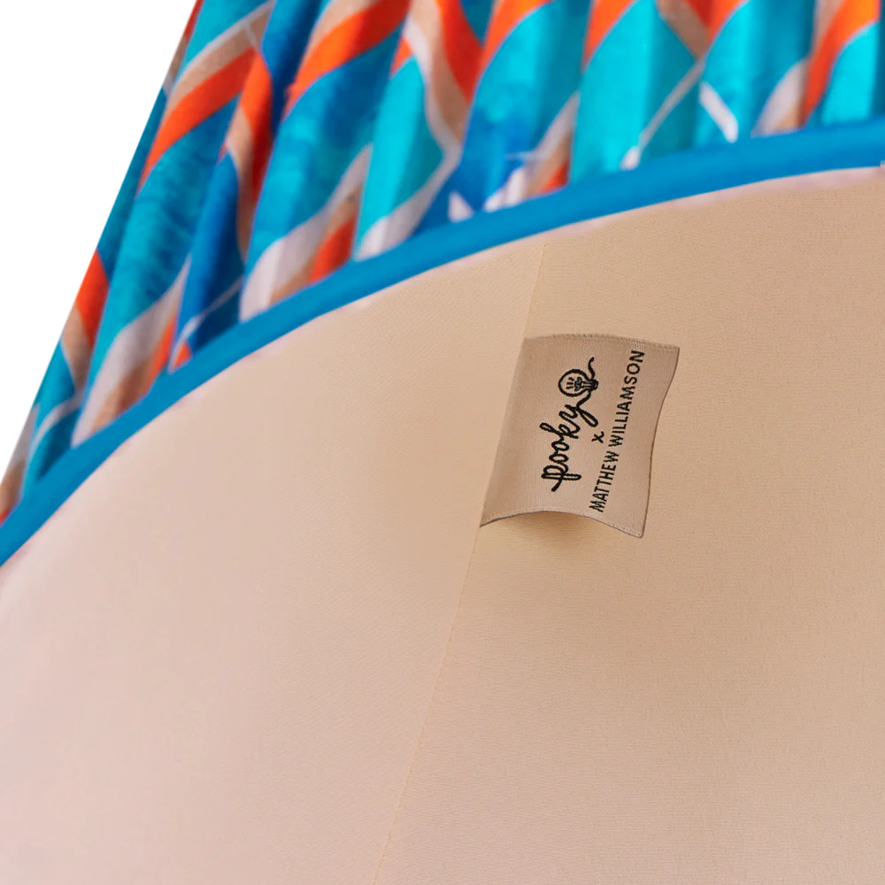 14 inch straight empire shade in blue herringbone by Matthew Williamson - Image 4