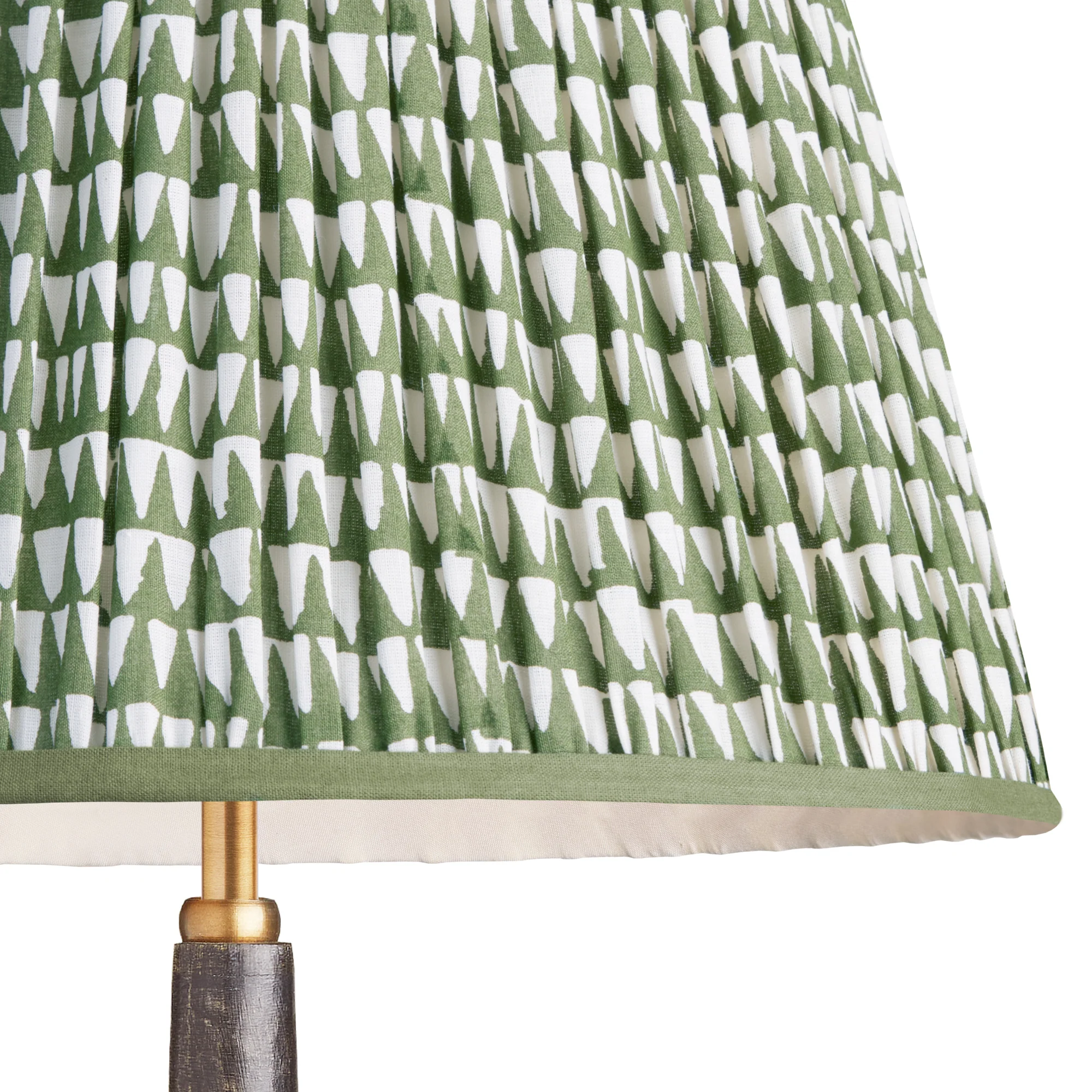 14 inch straight empire shade in savannah green block printed cotton - Image 2