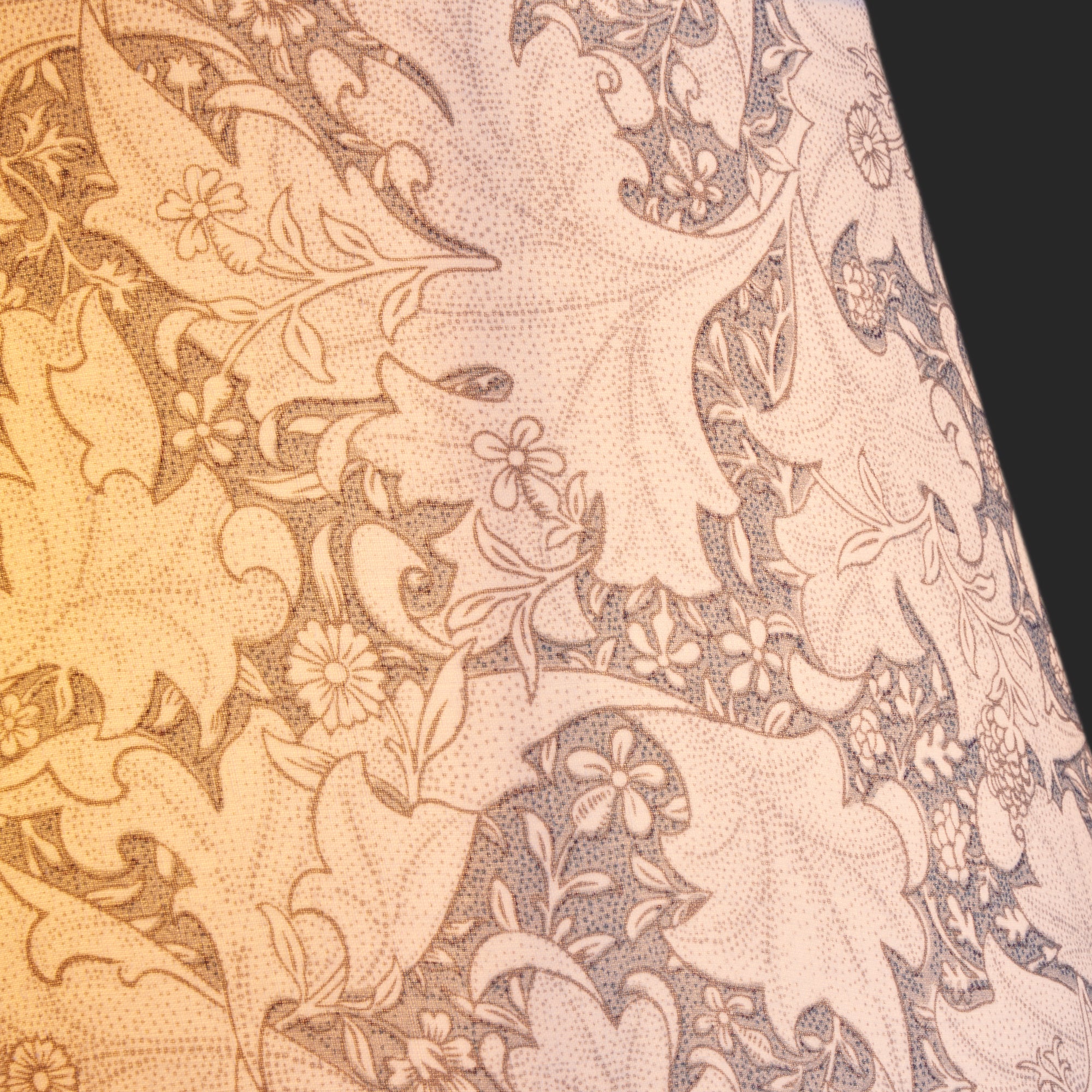 14 inch straight empire shade in slate blue wallflower printed cotton by Morris & Co - Image 3