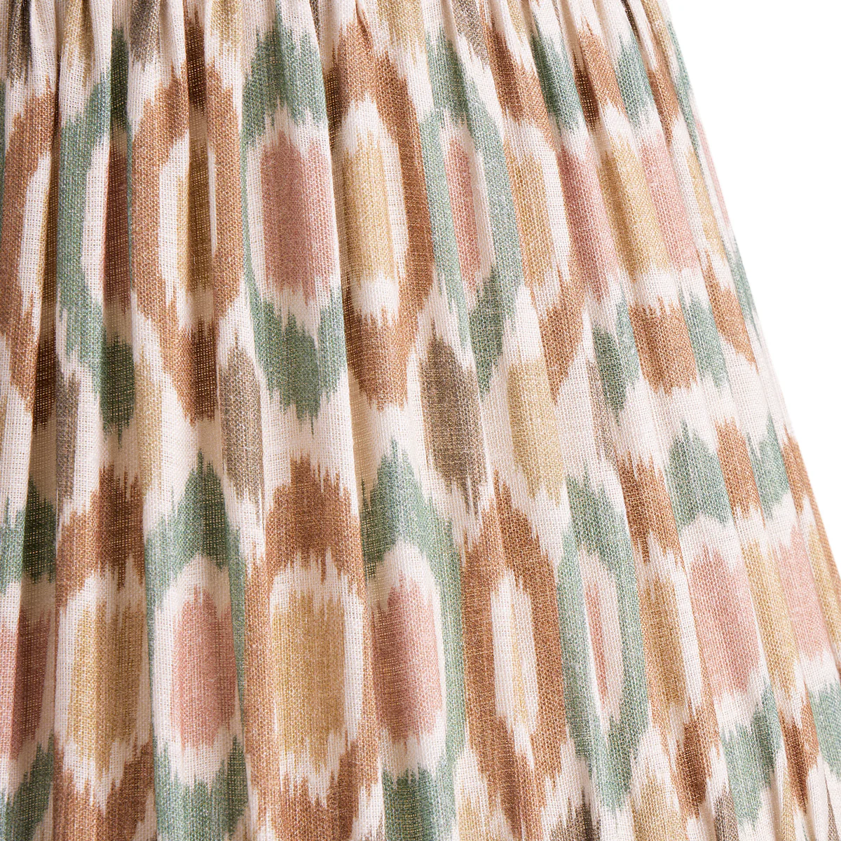 14 inch straight empire shade in teal and brown Small Ikat Spot linen by GP & J Baker