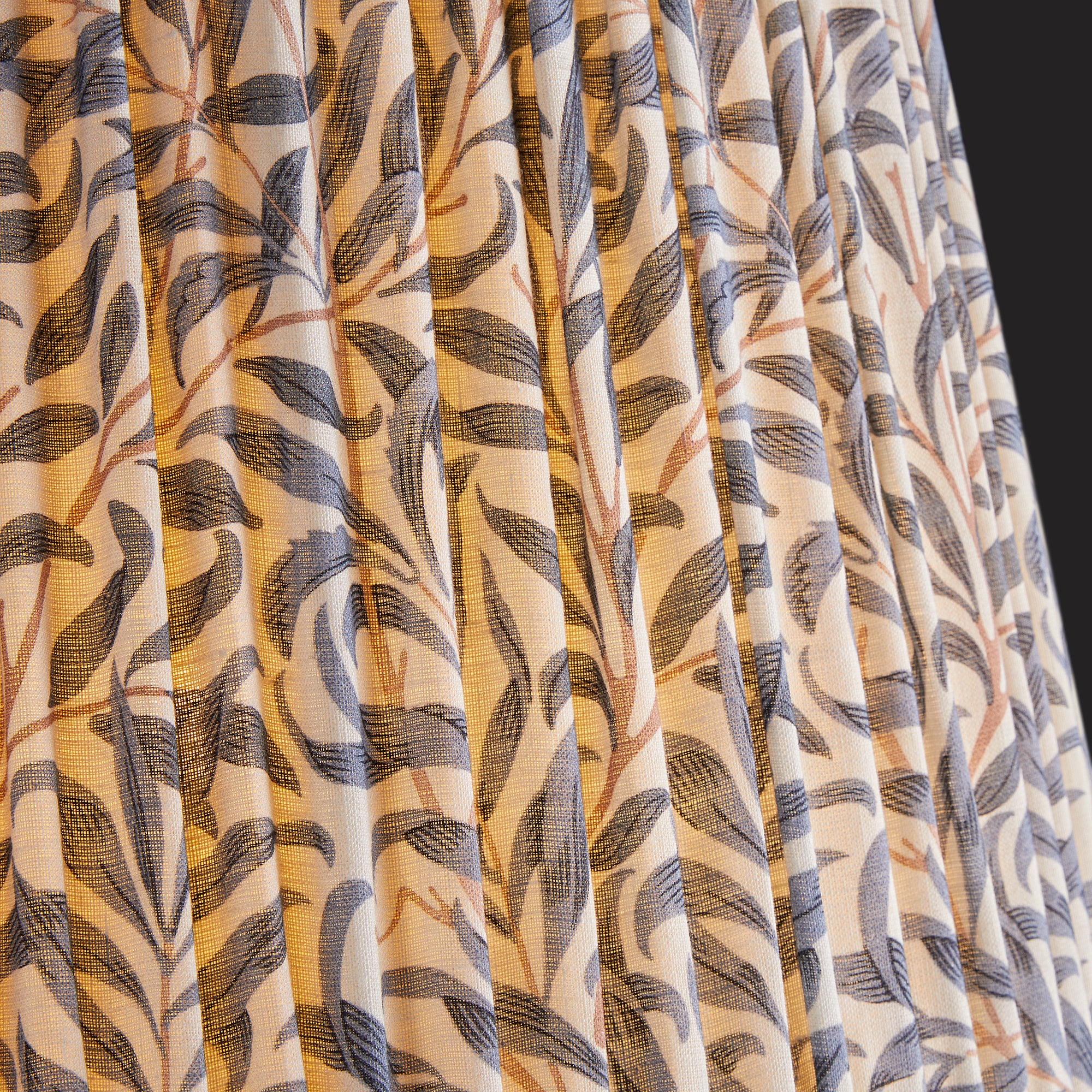 14 inch tall tapered shade in indigo willow bough linen by morris & co - Image 3