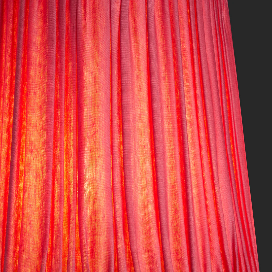 14 inch tall tapered shade in pleated raspberry taj silk - Image 3