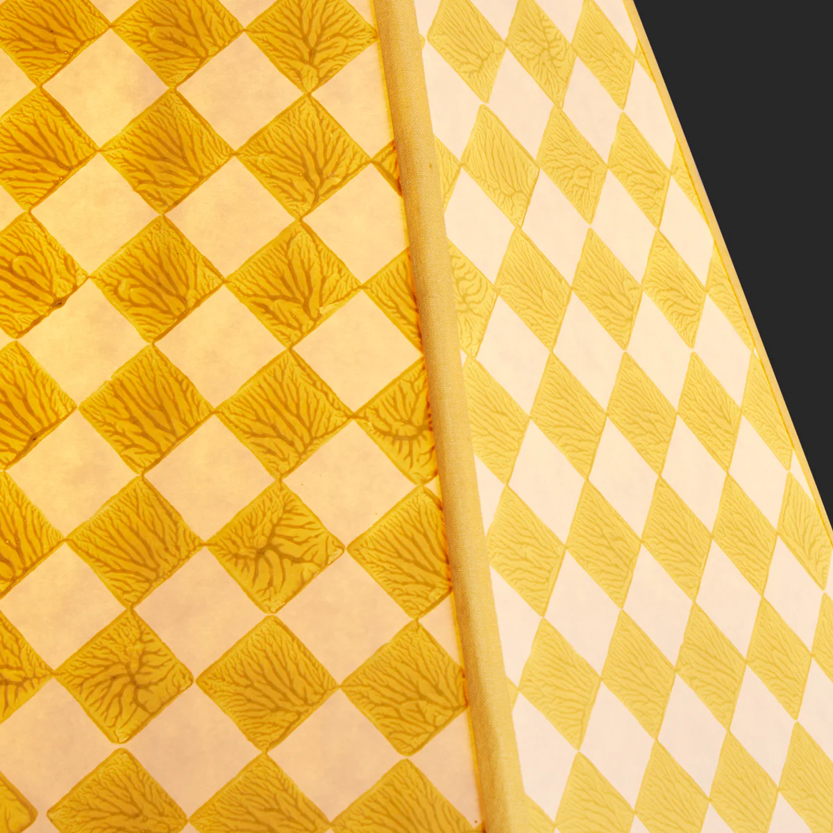 16 inch Milford check hexagon shade in cornsilk - Image 3