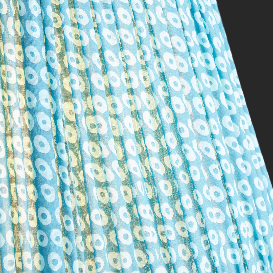 16 inch straight empire reversible gimbal shade in blue block printed cotton - Image 3