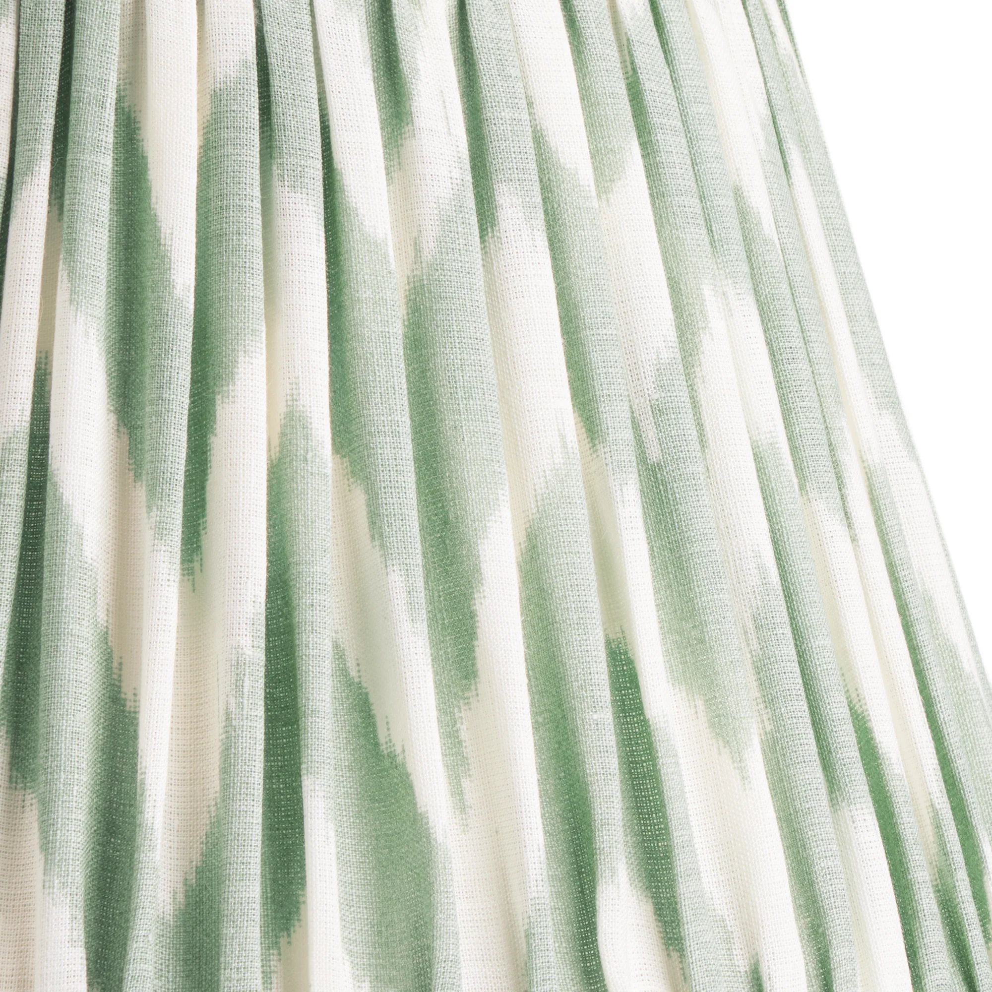 16 inch straight empire shade for cordless lamps printed linen ikat shade in eau-de-nil zig-zag