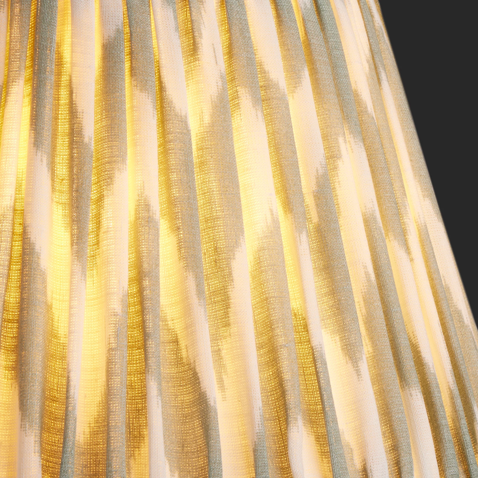 16 inch straight empire shade for cordless lamps printed linen ikat shade in eau-de-nil zig-zag - Image 3